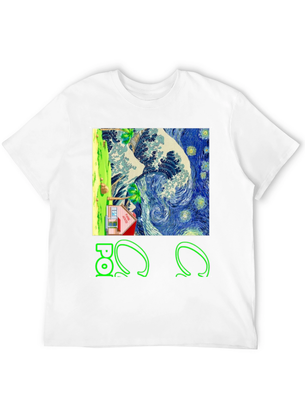 Artistic Graphic Tee - Wave & House