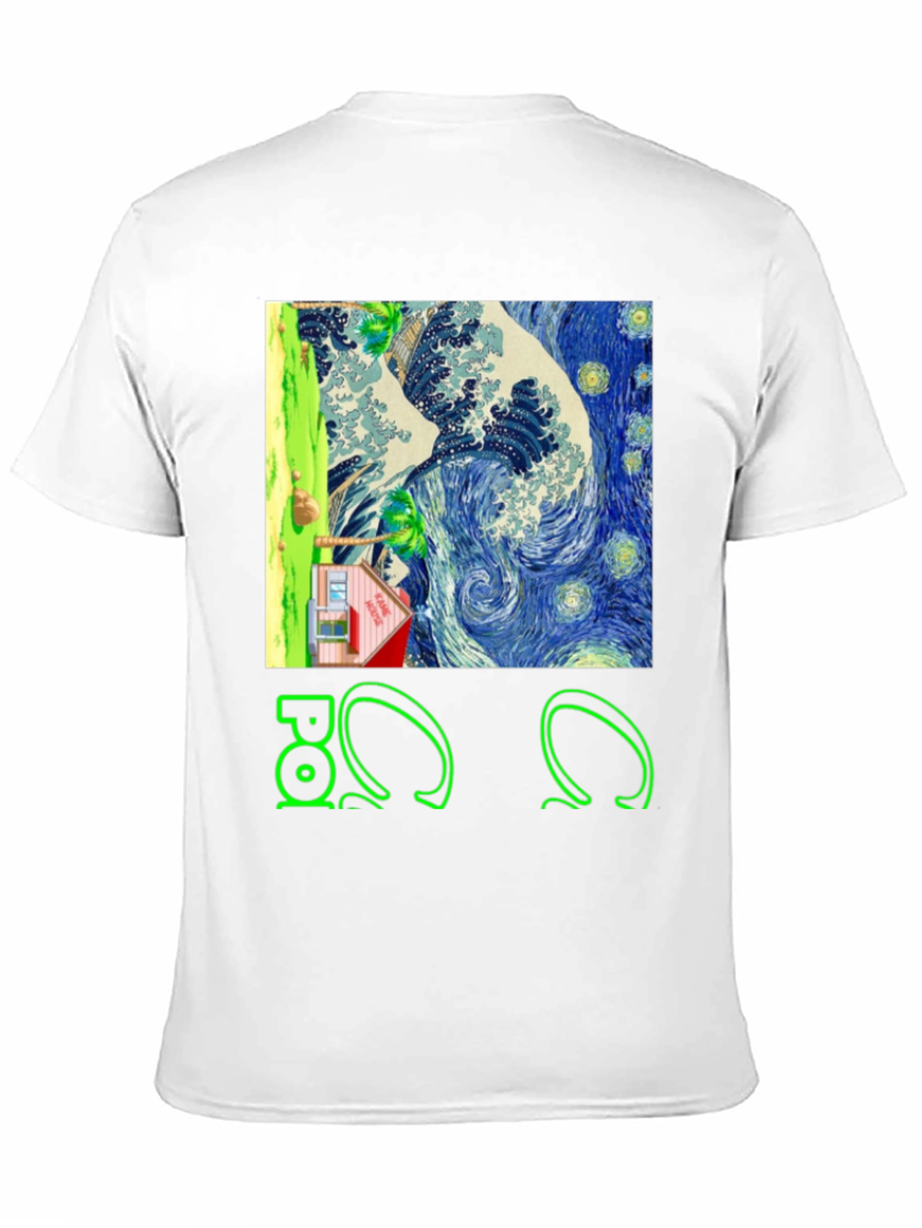 Artistic Graphic Tee - Wave & House