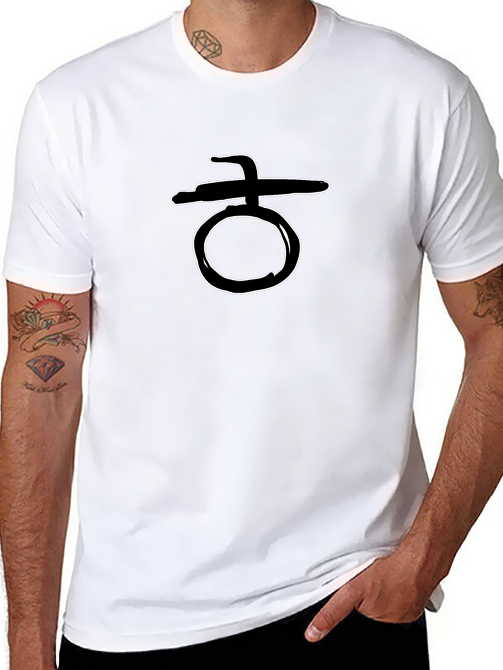 Abstract Symbol Graphic Print Black T-Shirt