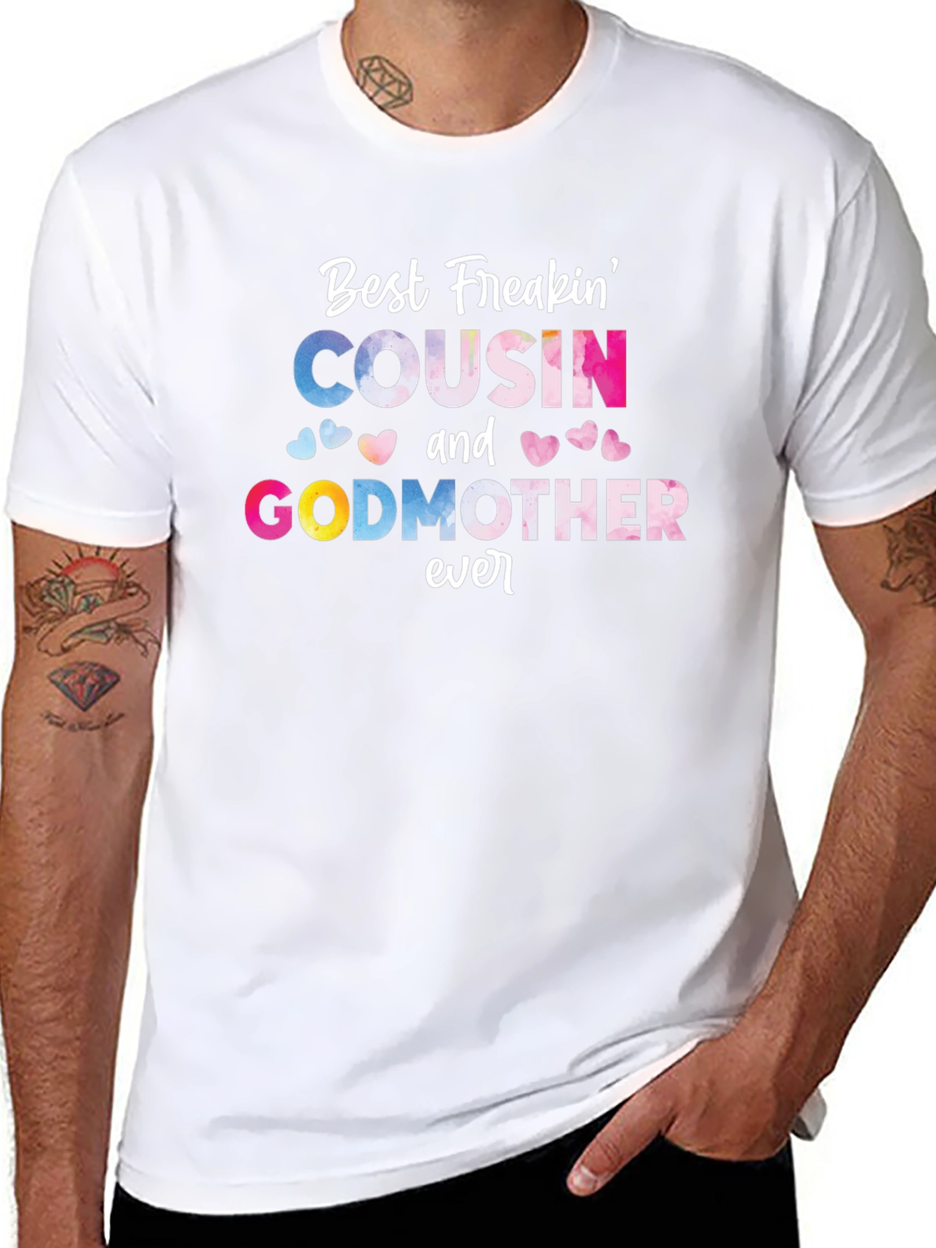 Best Freakin Cousin & Godmother Ever T-Shirt - Black