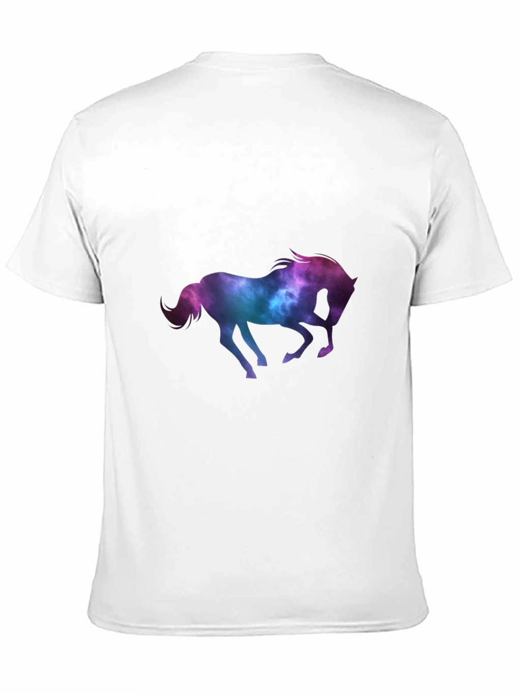 Galaxy Horse Graphic Tee - Black Casual T-Shirt