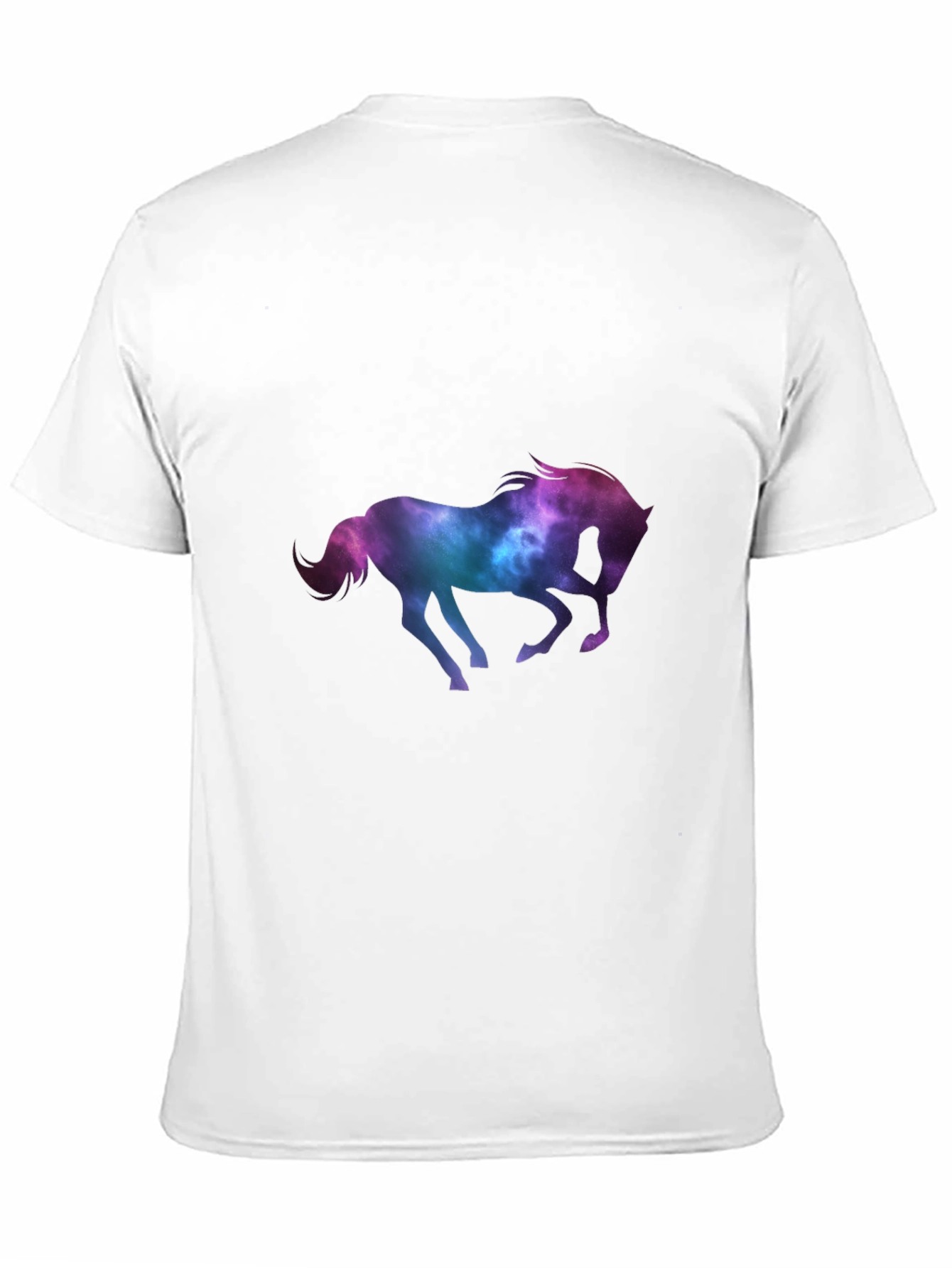 Galaxy Horse Graphic Tee - Black Casual T-Shirt