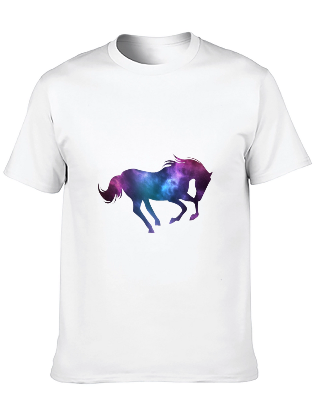 Galaxy Horse Graphic Tee - Black Casual T-Shirt