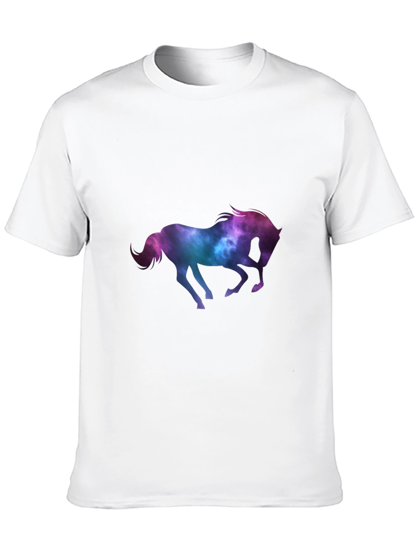Galaxy Horse Graphic Tee - Black Casual T-Shirt