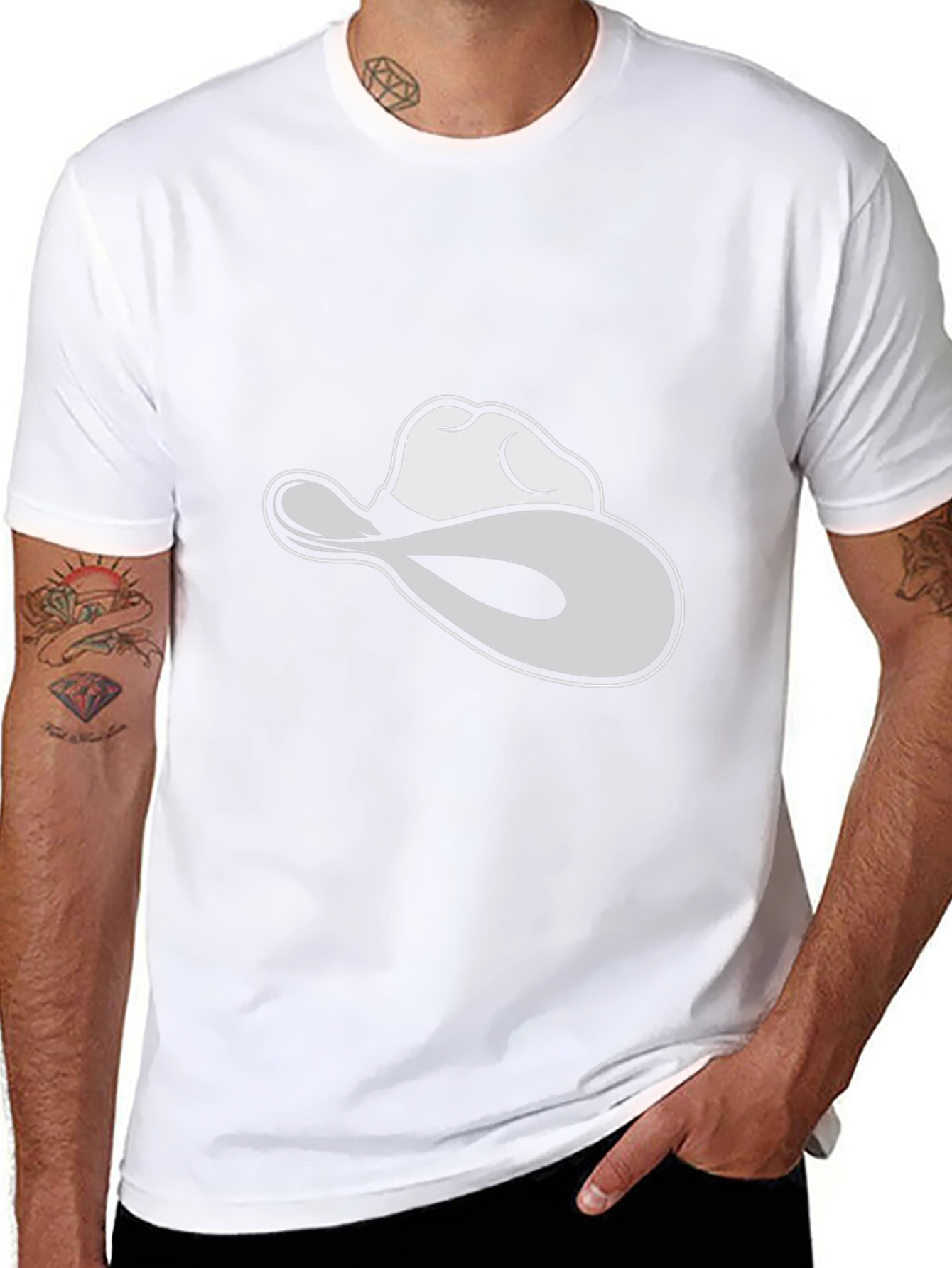 Black Cowboy Hat T-Shirt: Casual Graphic Tee