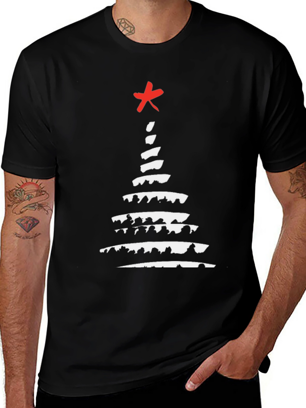 Abstract Christmas Tree Graphic Tee