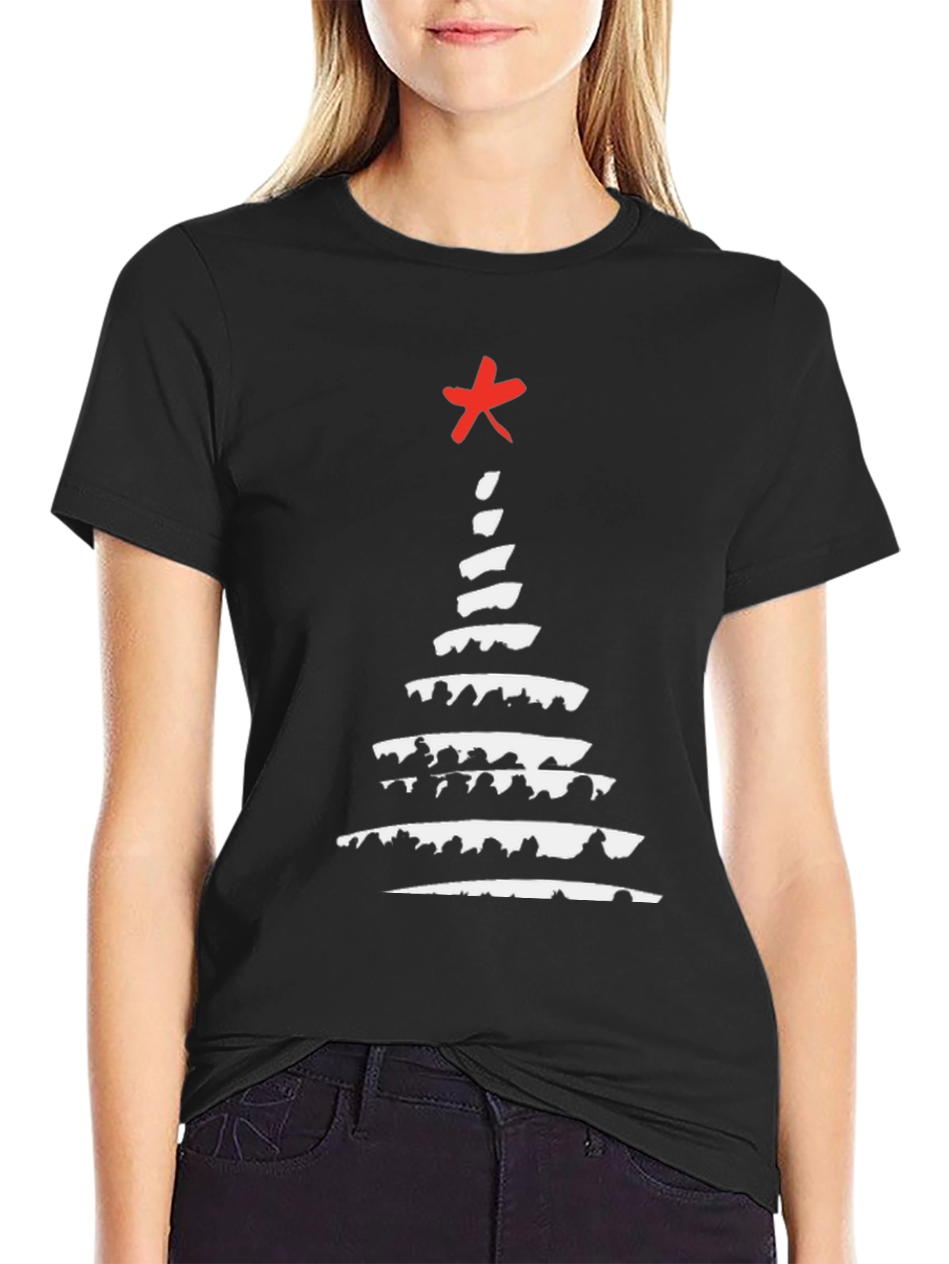 Abstract Christmas Tree Graphic Tee