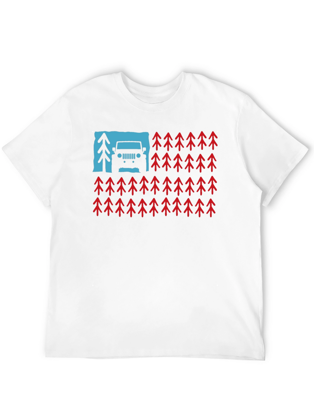 American Flag Jeep & Trees Graphic Tee