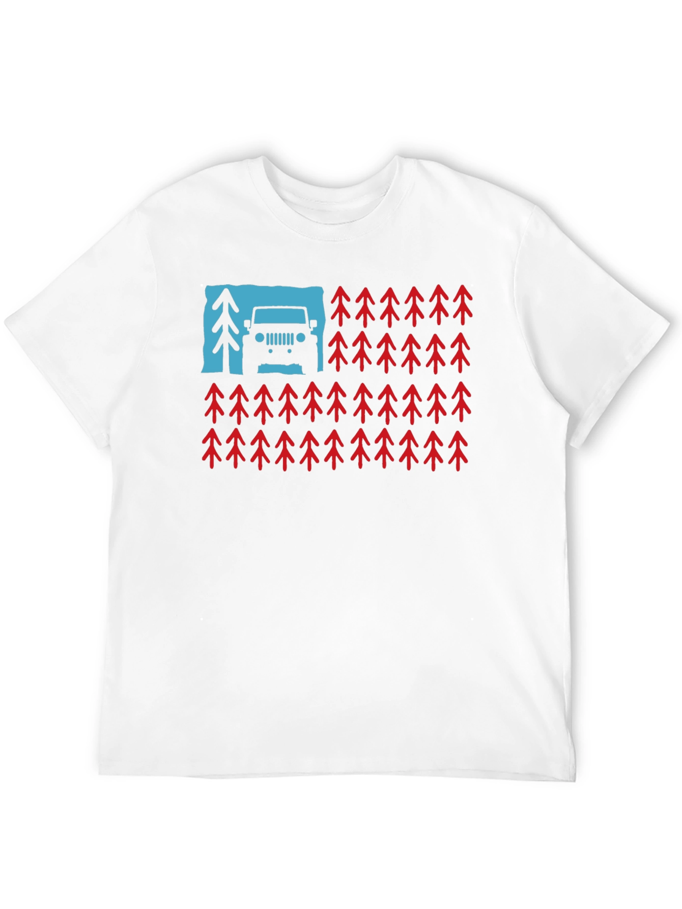 American Flag Jeep & Trees Graphic Tee