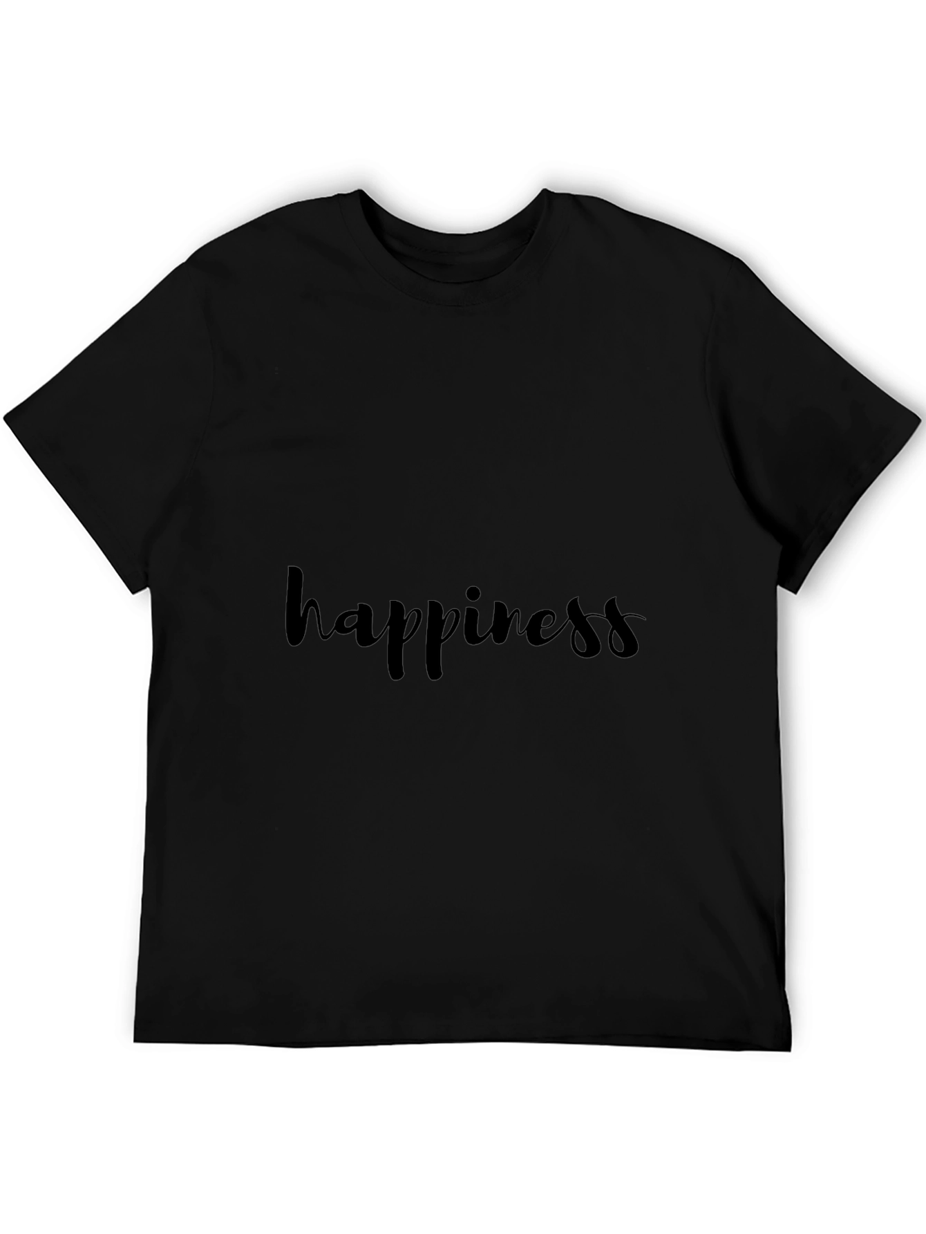 Happiness Graphic Tee - Unisex Black Cotton T-Shirt