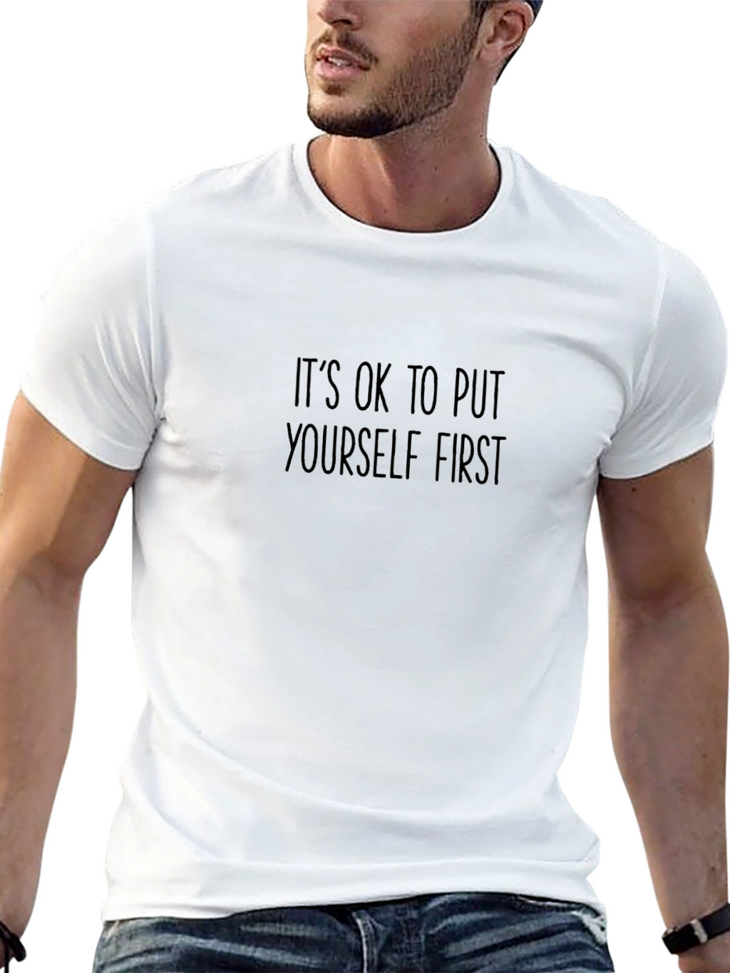 Its OK To Put Yourself First Black Tee
