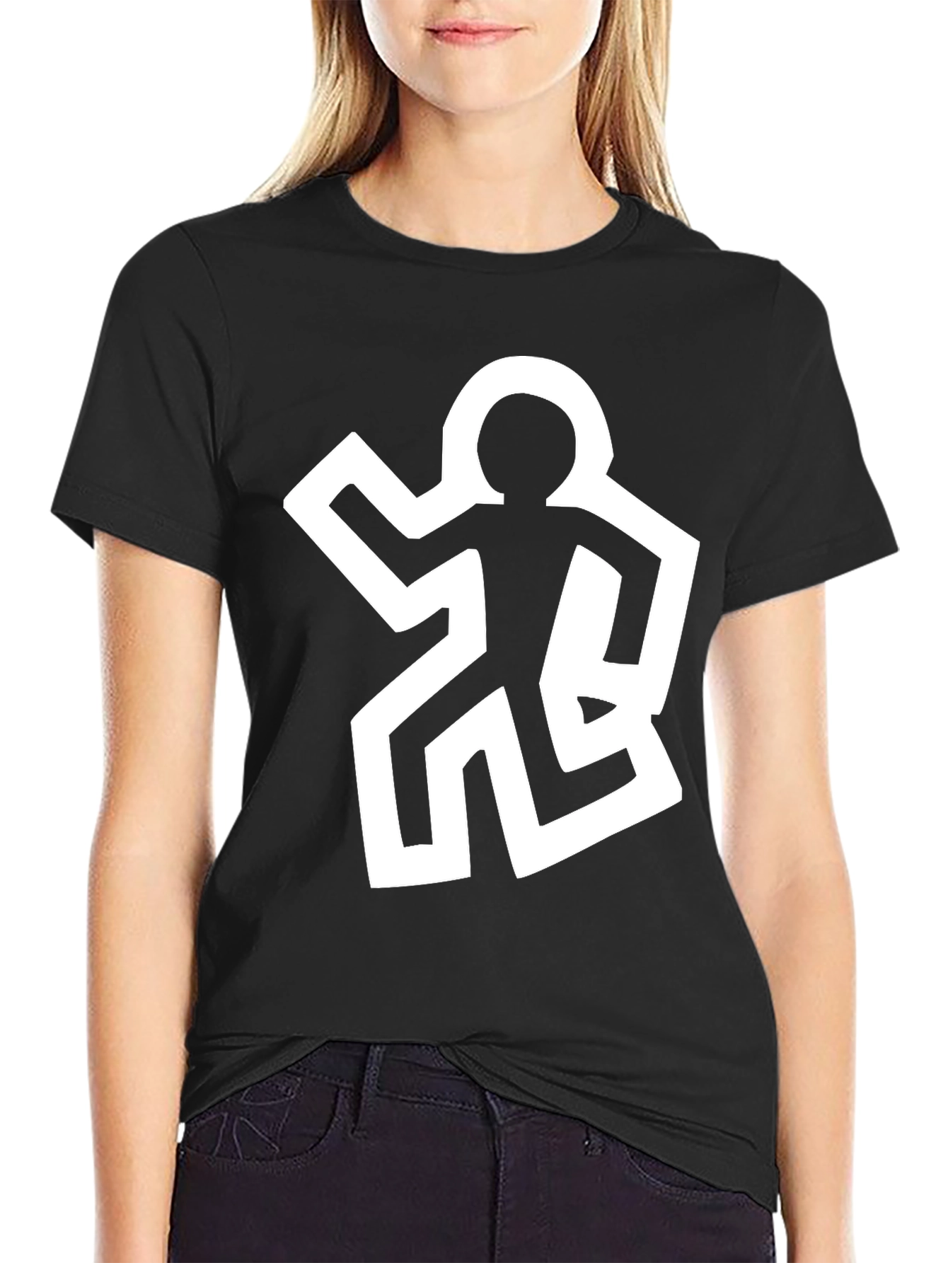 Abstract Man Graphic Black Tee