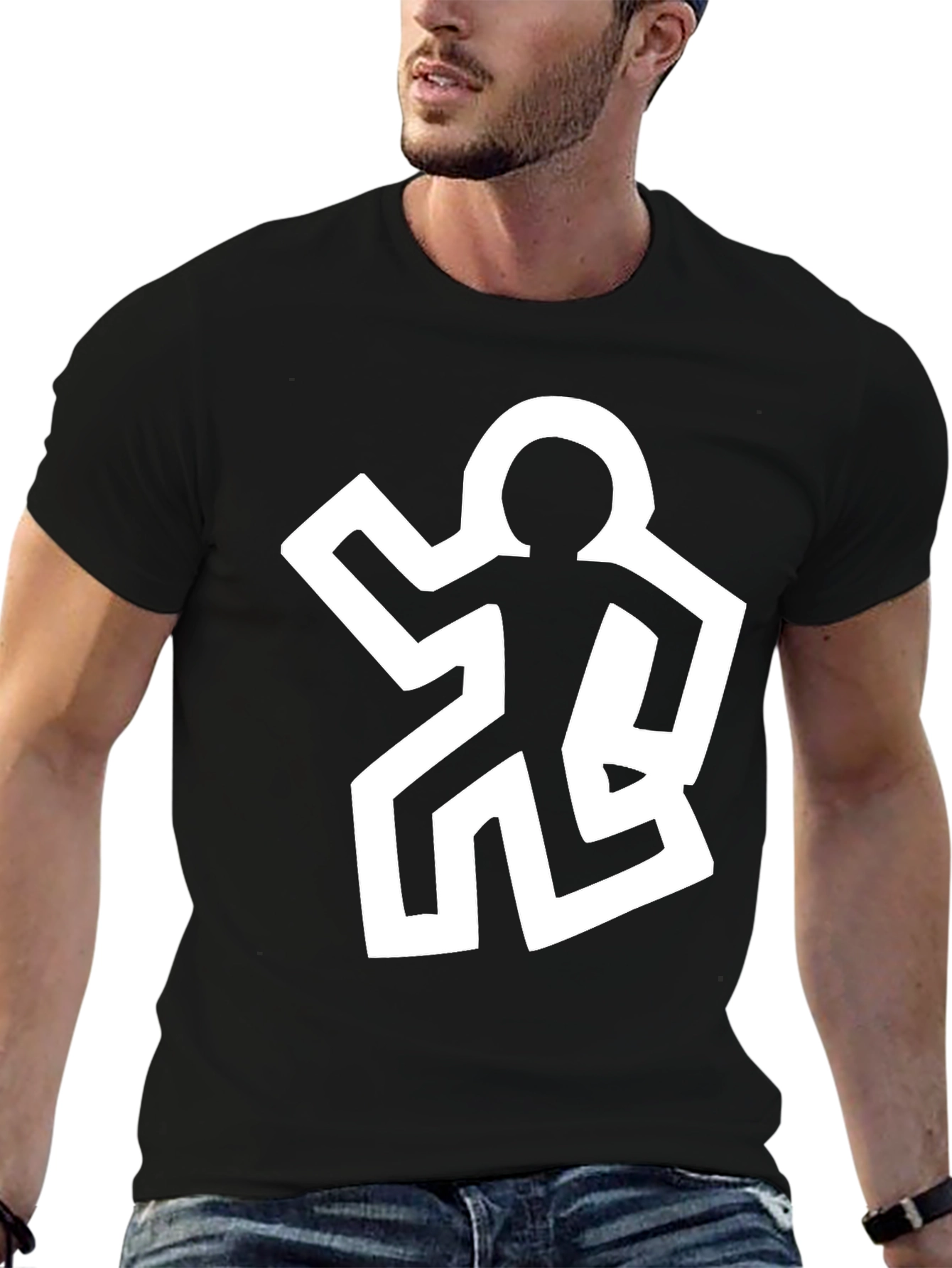 Abstract Man Graphic Black Tee