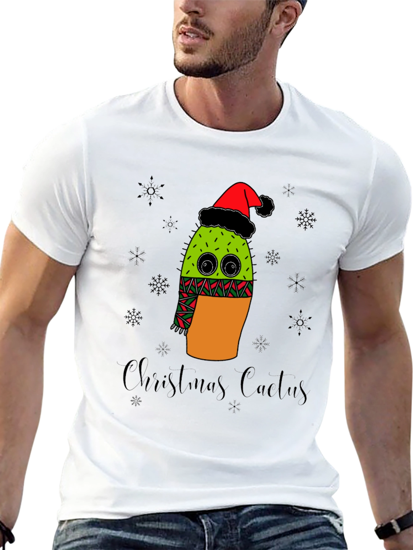 Christmas Cactus T-Shirt - Holiday Graphic Tee