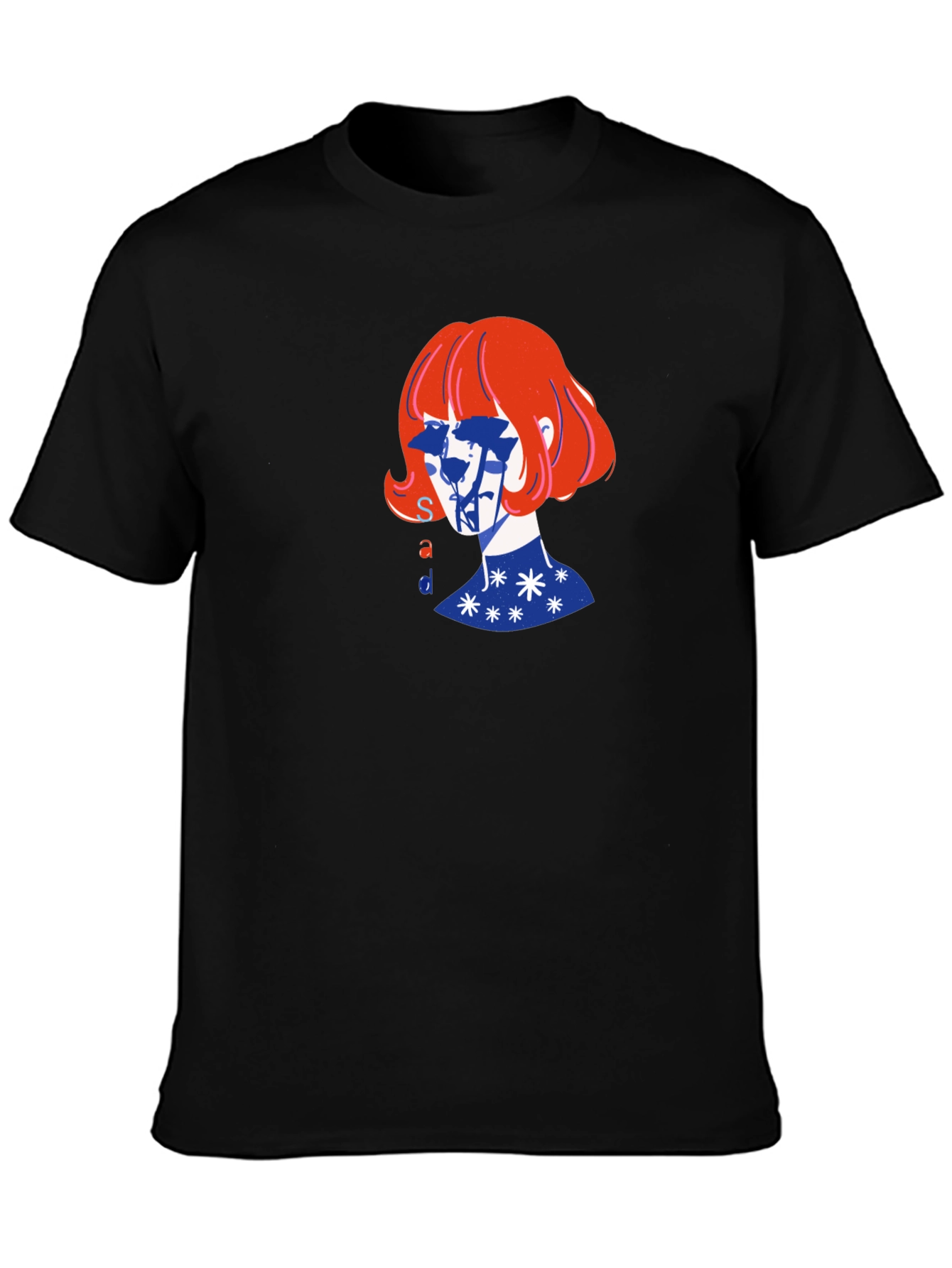 Artistic Graphic Print Black T-Shirt