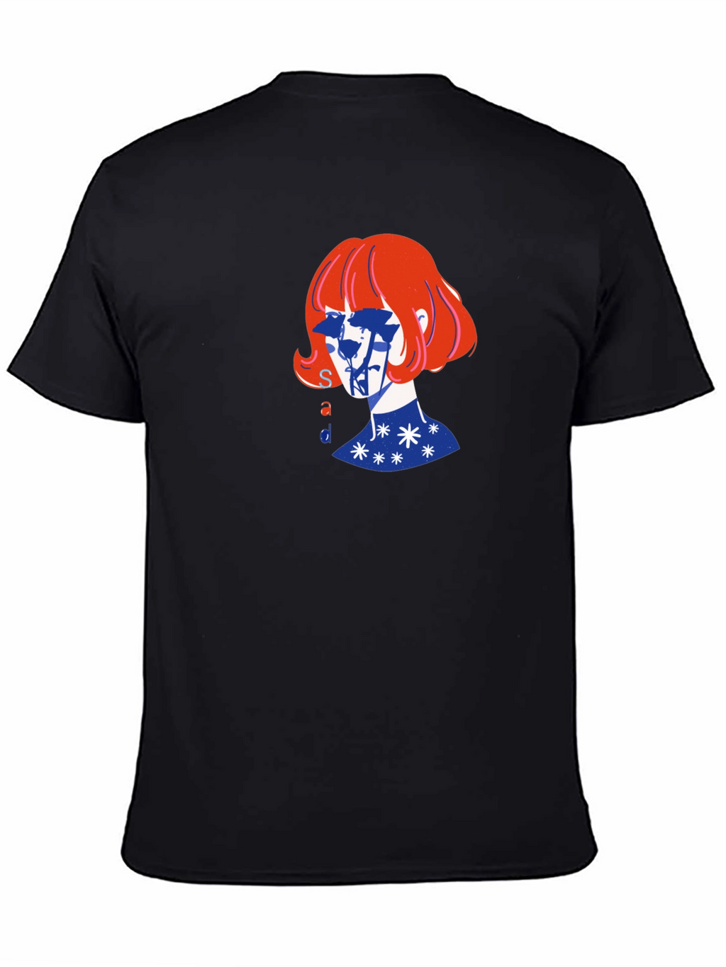 Artistic Graphic Print Black T-Shirt
