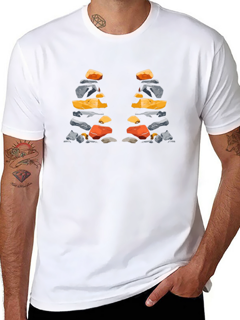Stacked Stones T-Shirt - Artistic Nature Design