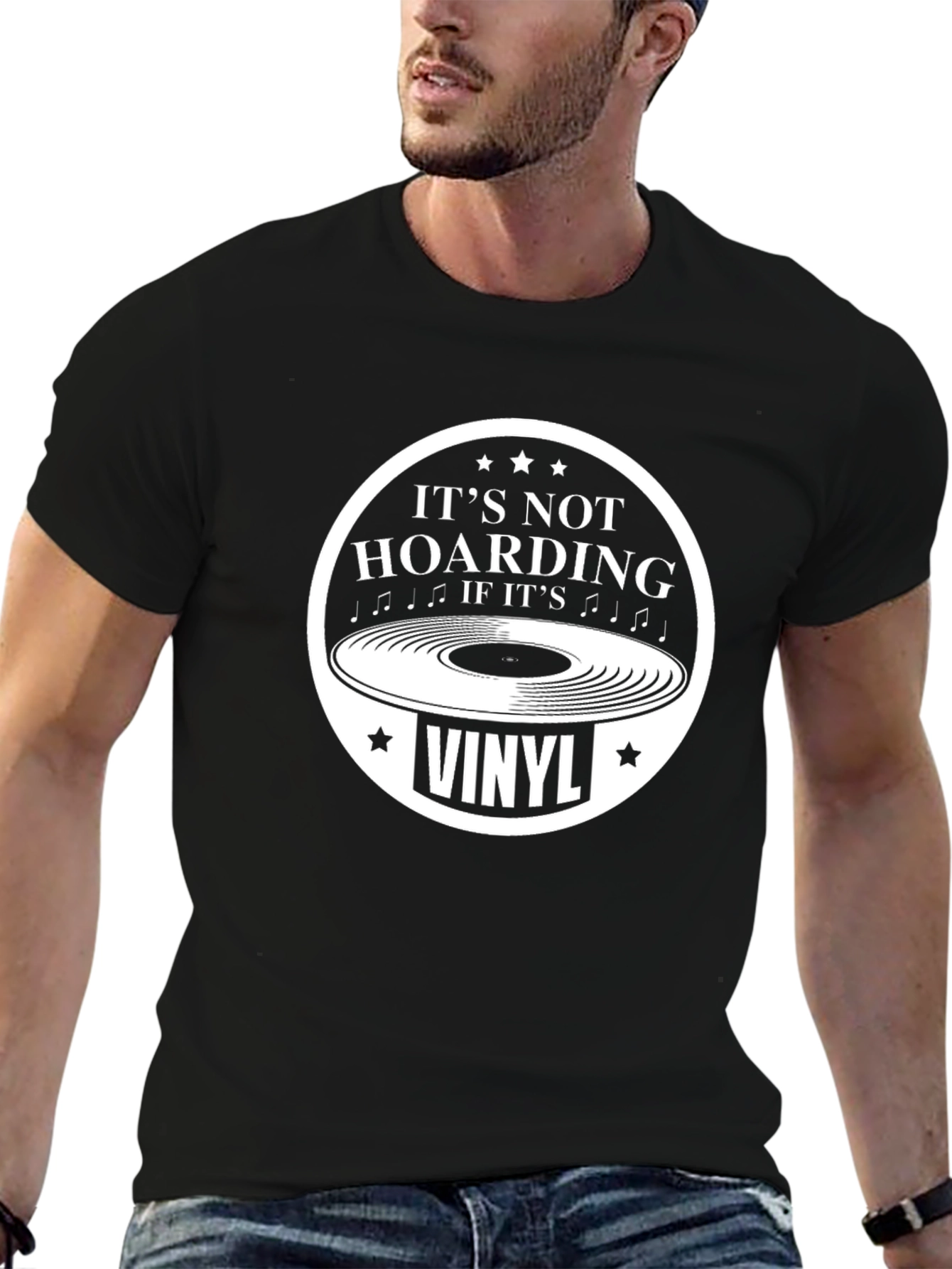 Its Not Hoarding If Its Vinyl Black T-Shirt