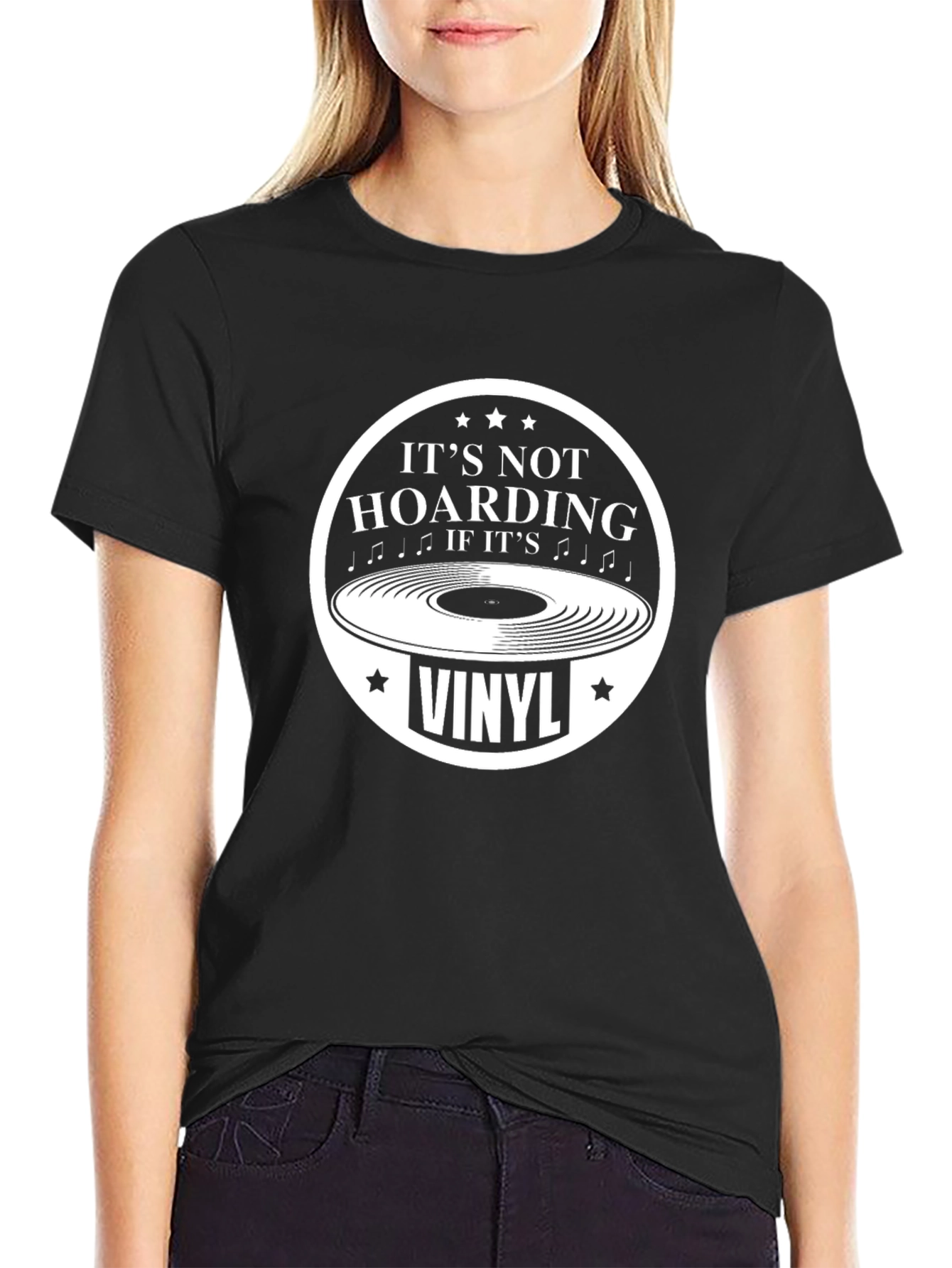 Its Not Hoarding If Its Vinyl Black T-Shirt