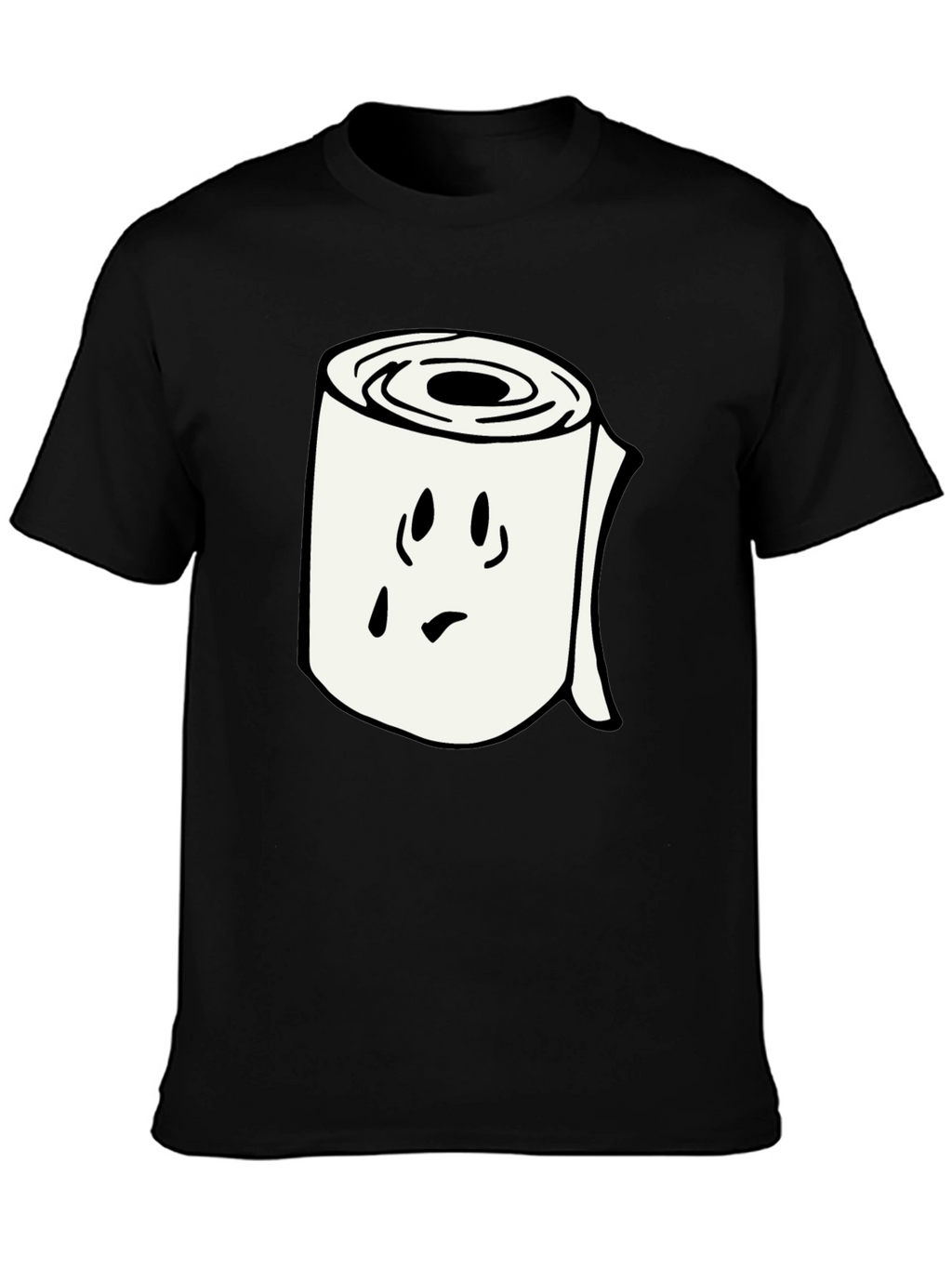 Toilet Paper Roll Graphic Tee - Black Cotton Shirt
