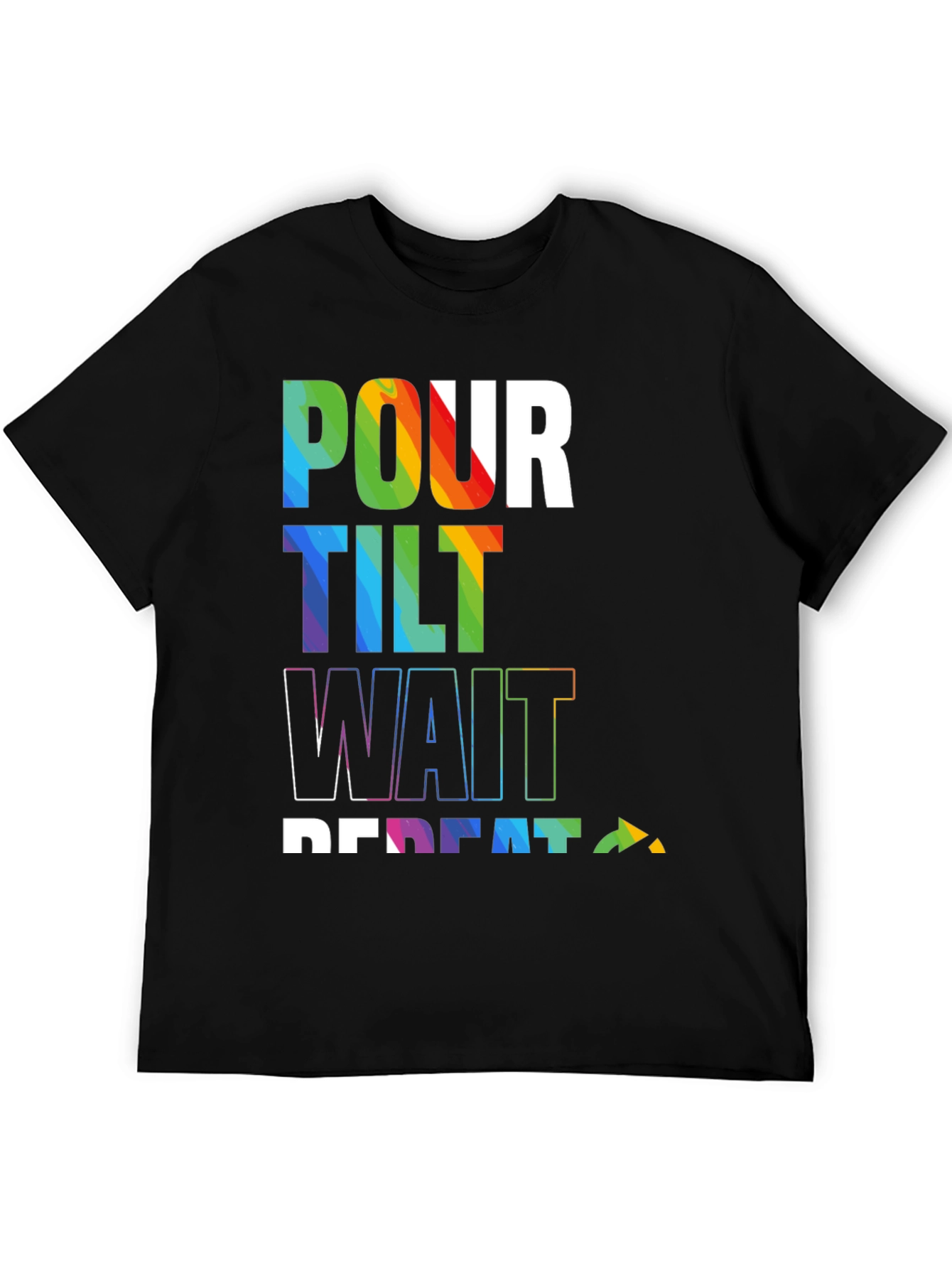 Pour Tilt Wait Repeat Graphic Tee - Black
