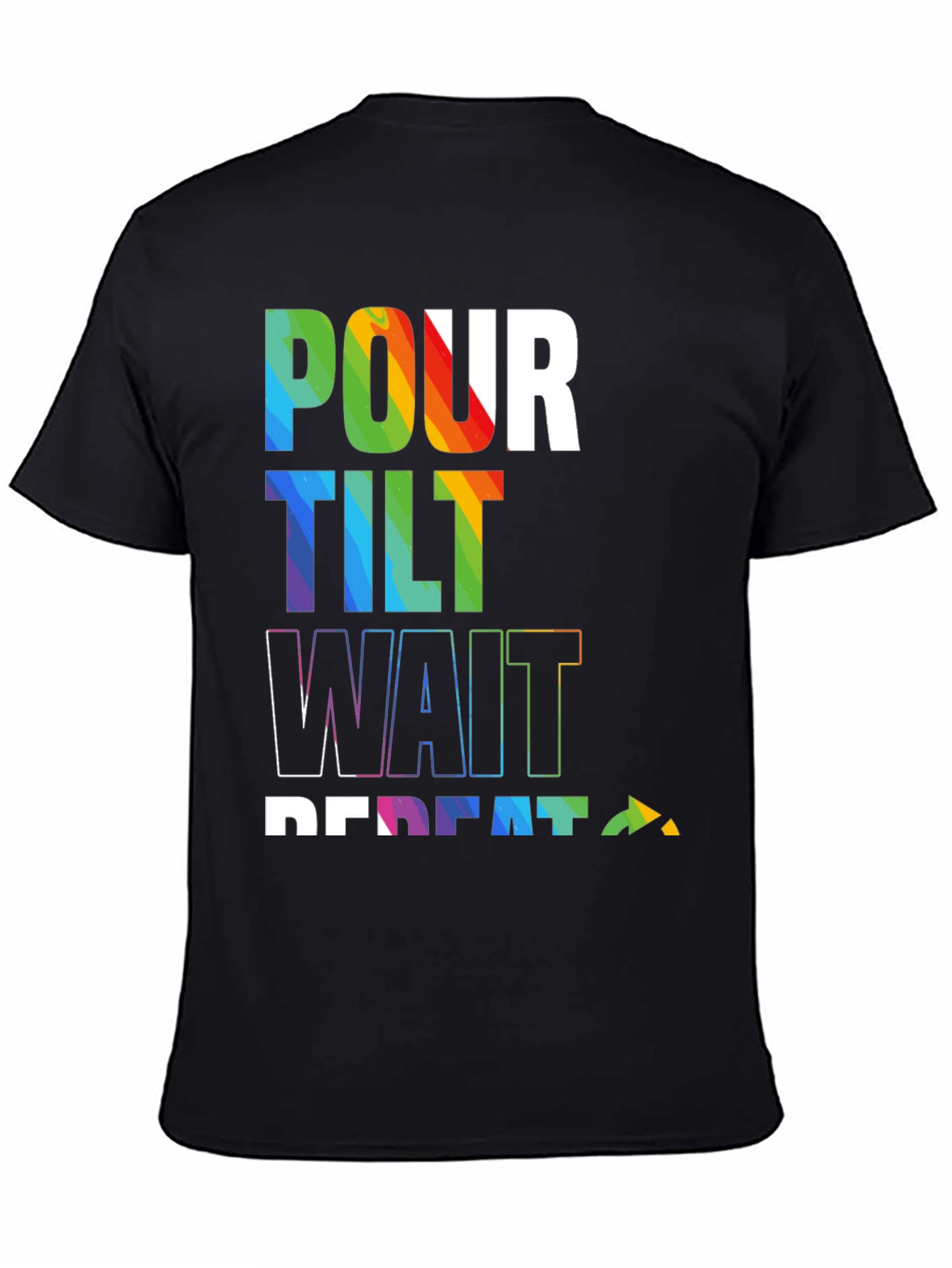 Pour Tilt Wait Repeat Graphic Tee - Black