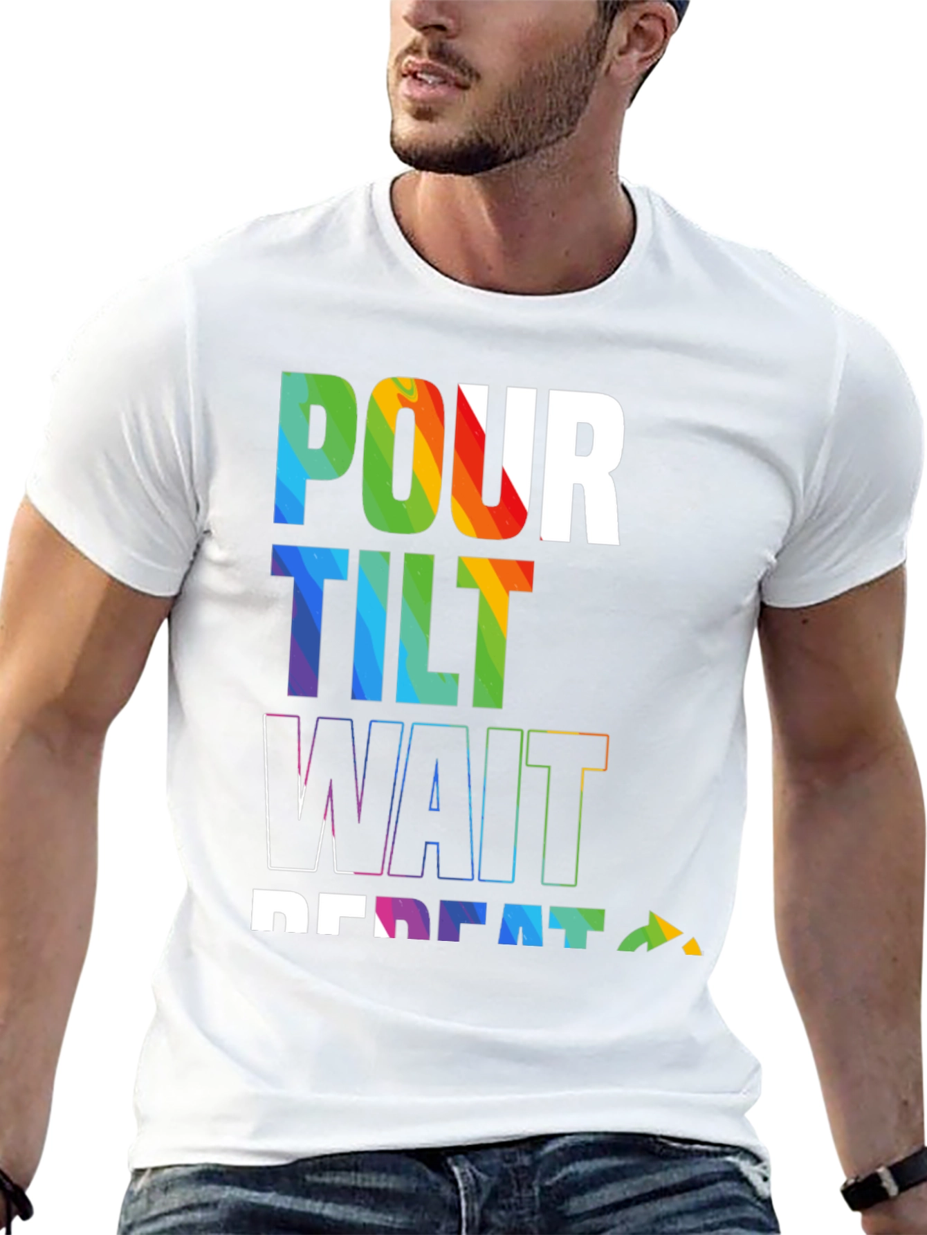 Pour Tilt Wait Repeat Graphic Tee - Black