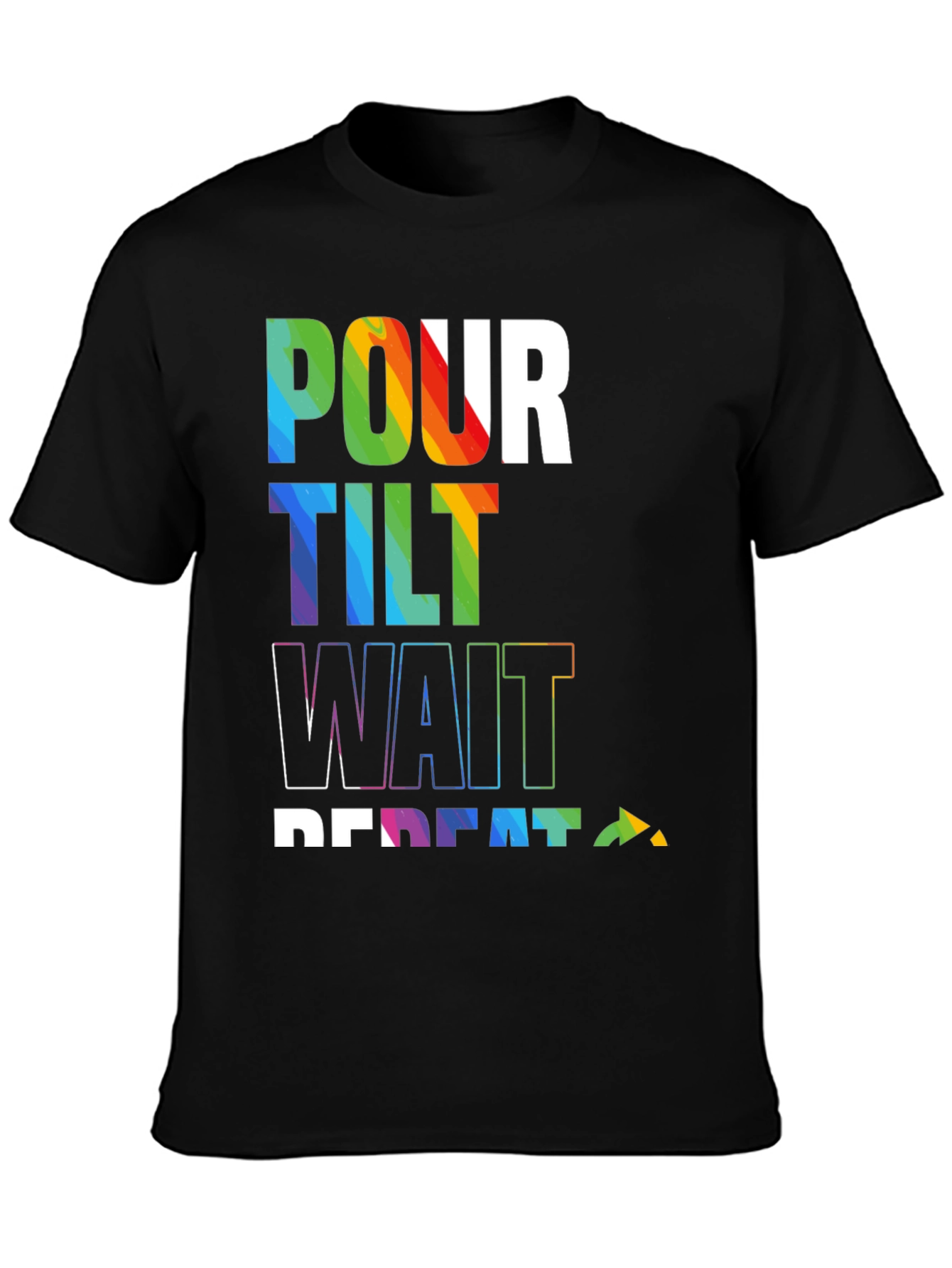 Pour Tilt Wait Repeat Graphic Tee - Black