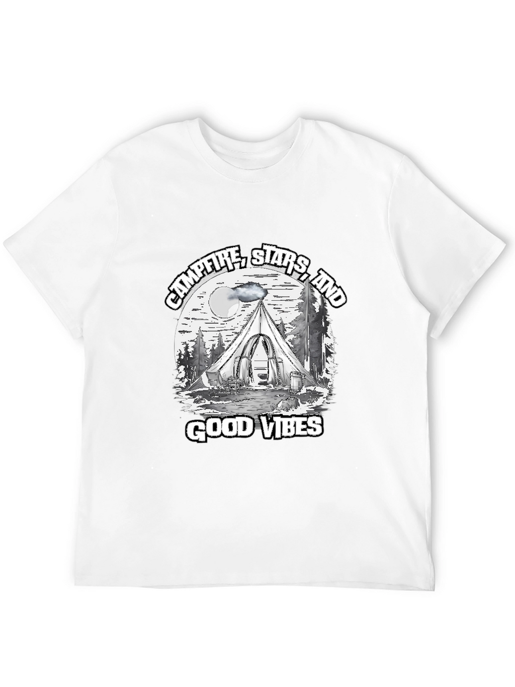 Campfire Stars Good Vibes Black T-Shirt