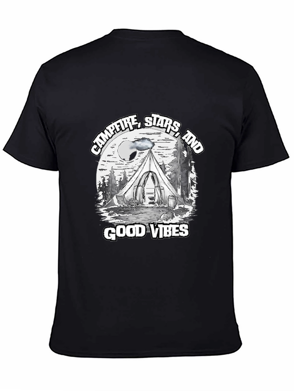 Campfire Stars Good Vibes Black T-Shirt