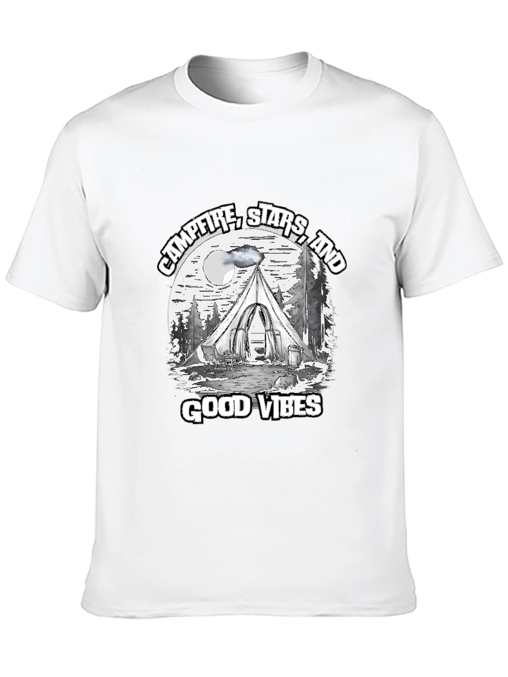 Campfire Stars Good Vibes Black T-Shirt