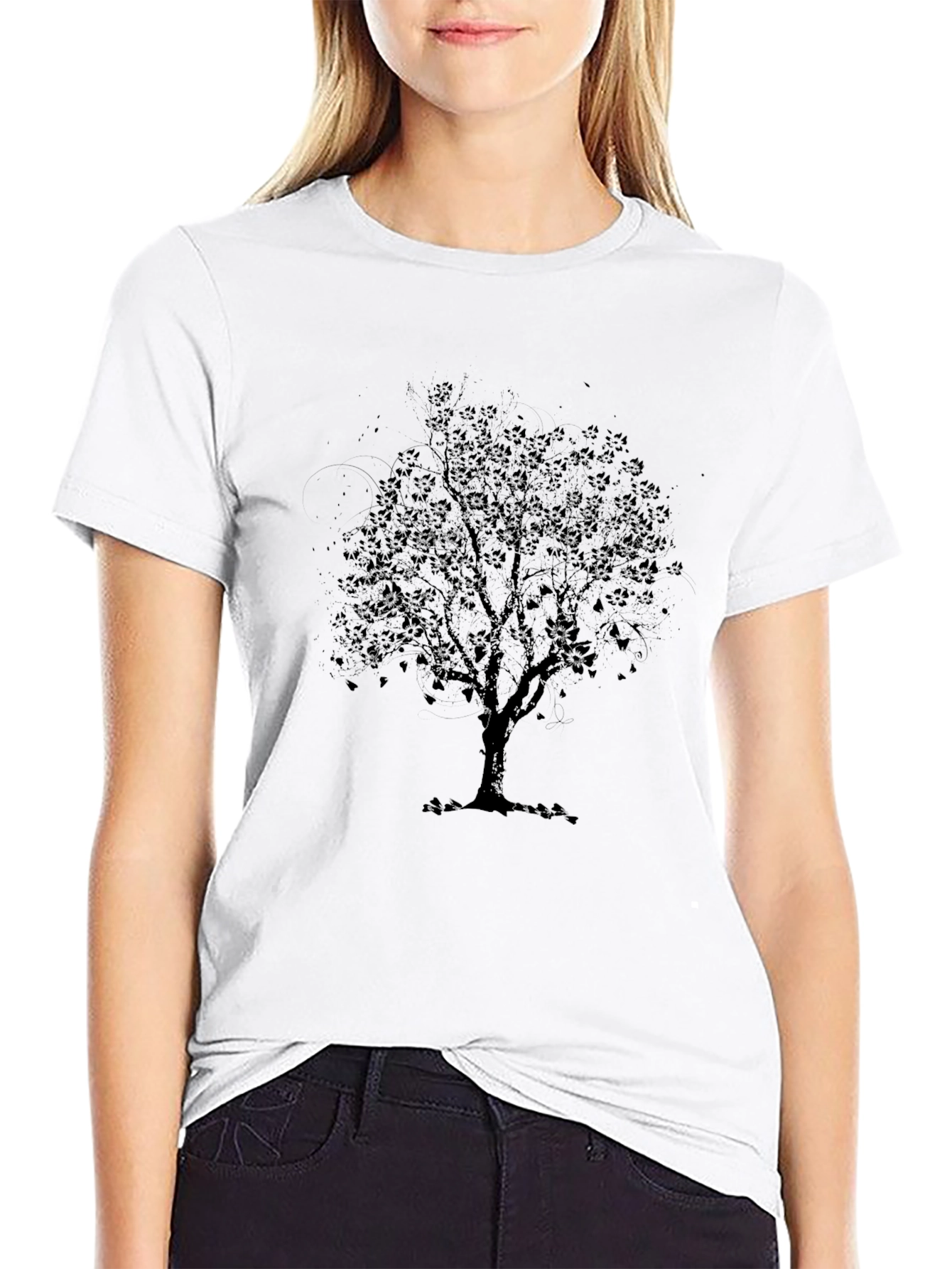 Black Tree Graphic T-Shirt - Mens Casual Tee