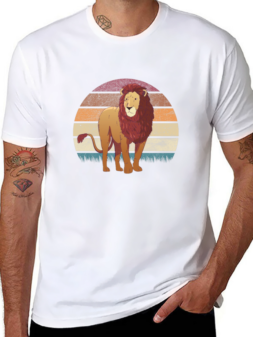 Lion Sunset Graphic T-Shirt