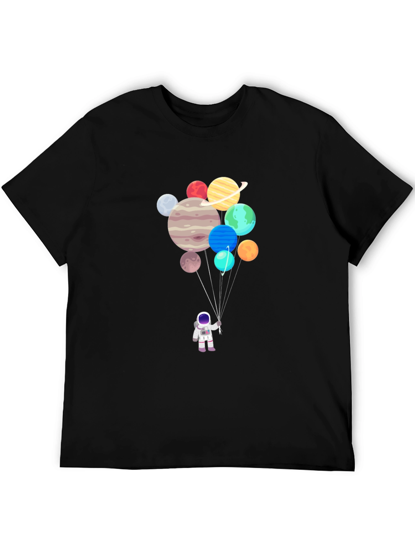 Astronaut Planets Balloon Graphic T-Shirt