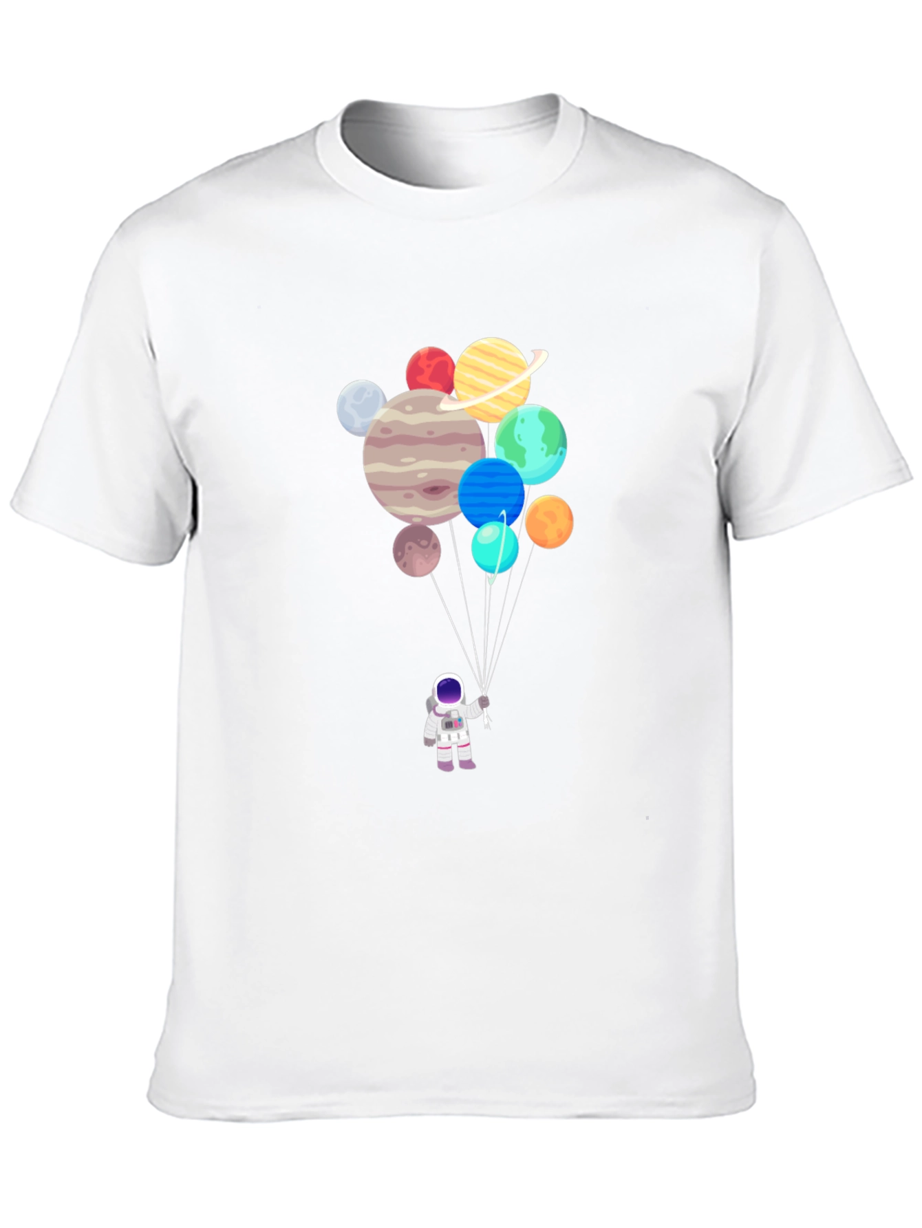 Astronaut Planets Balloon Graphic T-Shirt