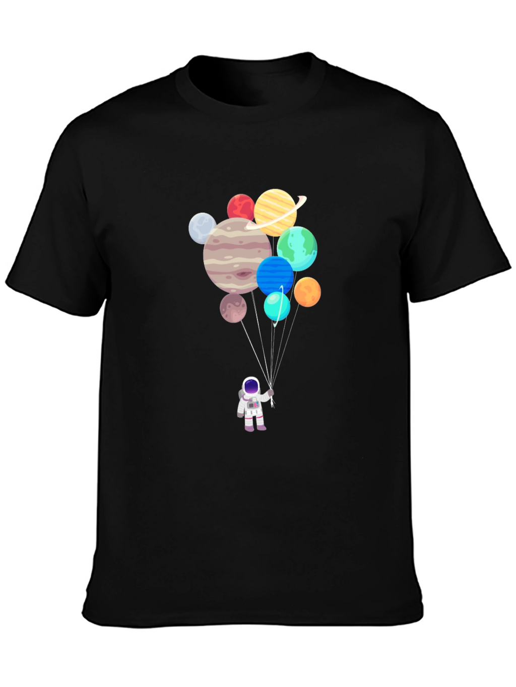 Astronaut Planets Balloon Graphic T-Shirt