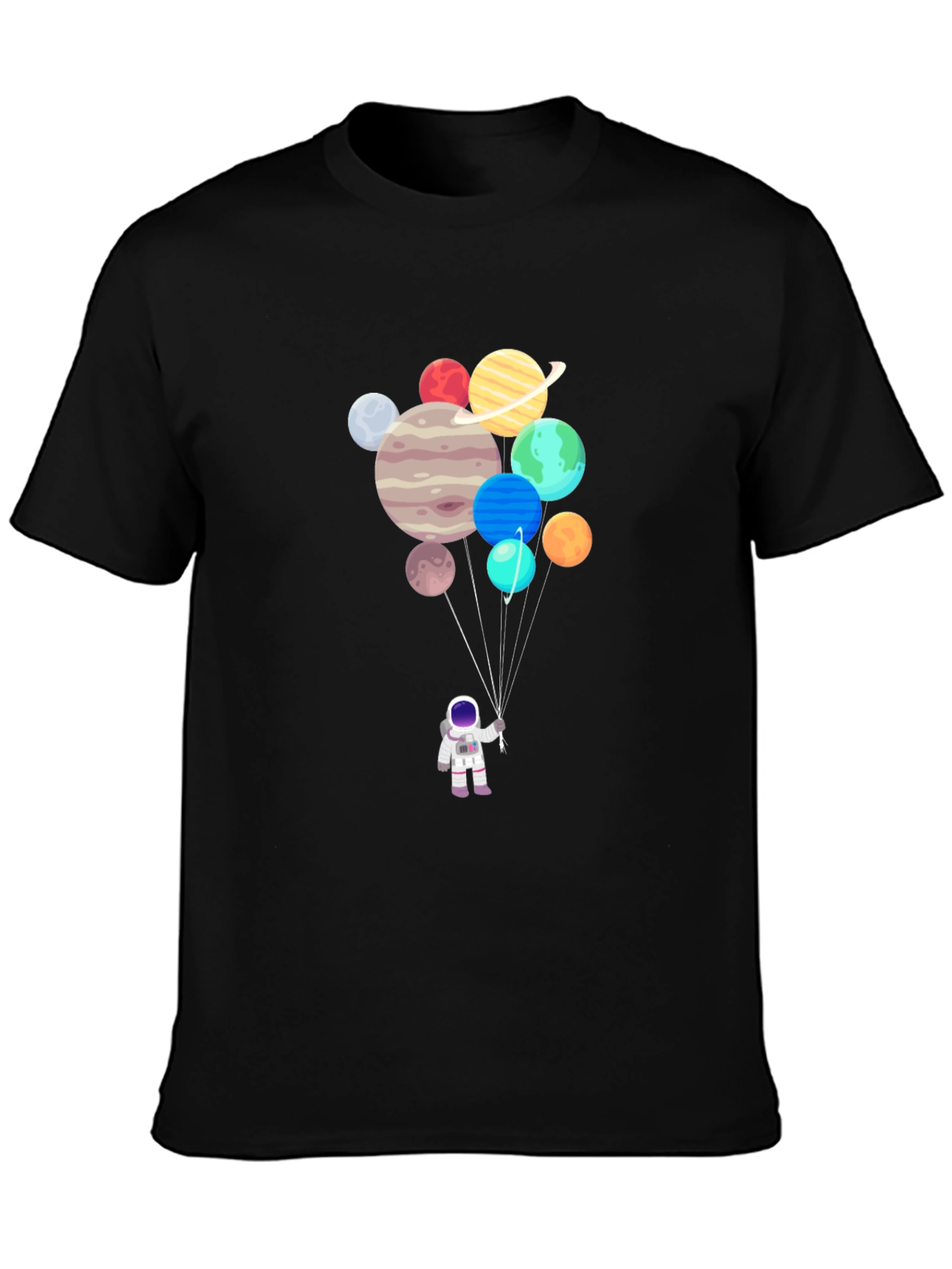 Astronaut Planets Balloon Graphic T-Shirt
