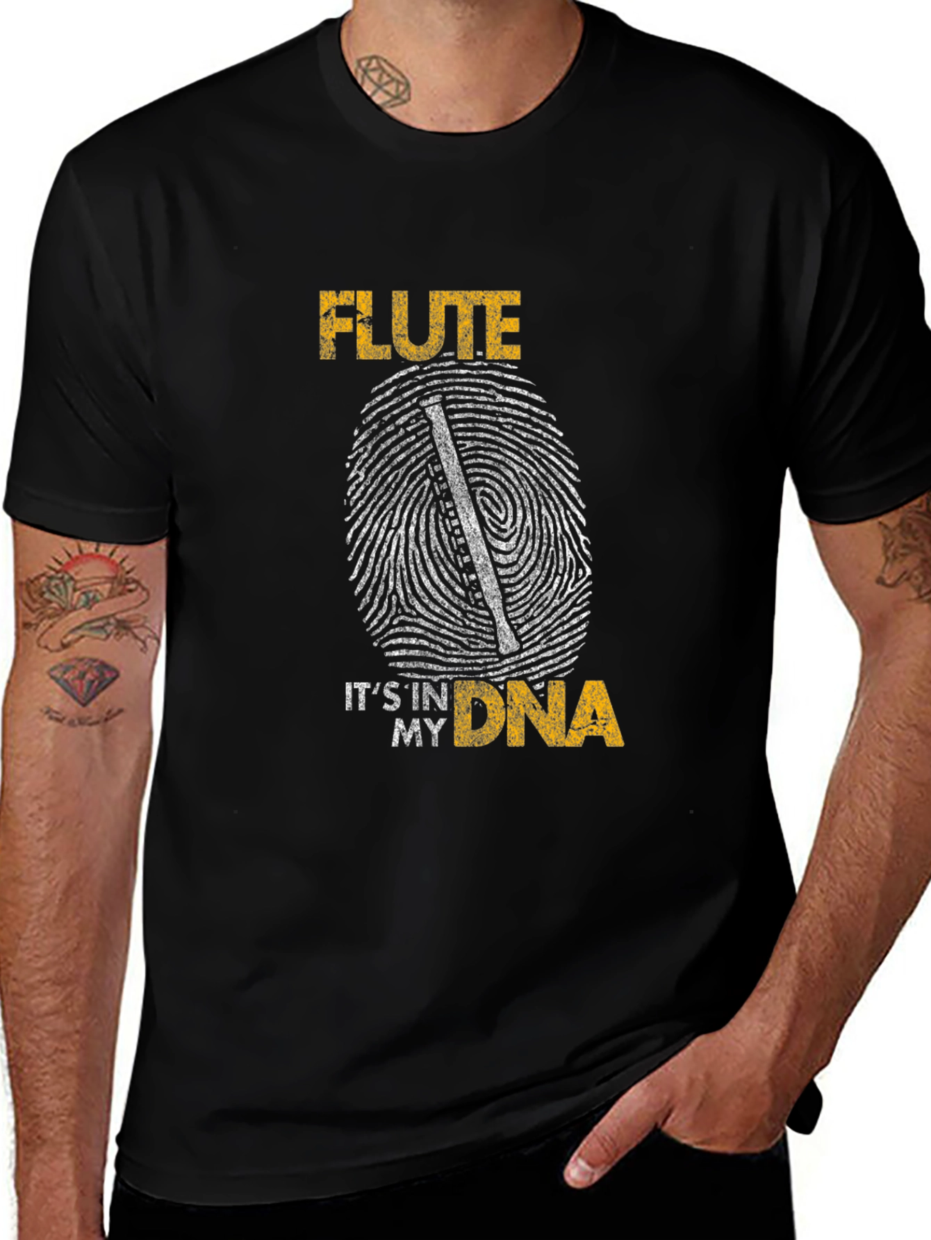 Flute DNA Graphic Tee - Musicians Gift