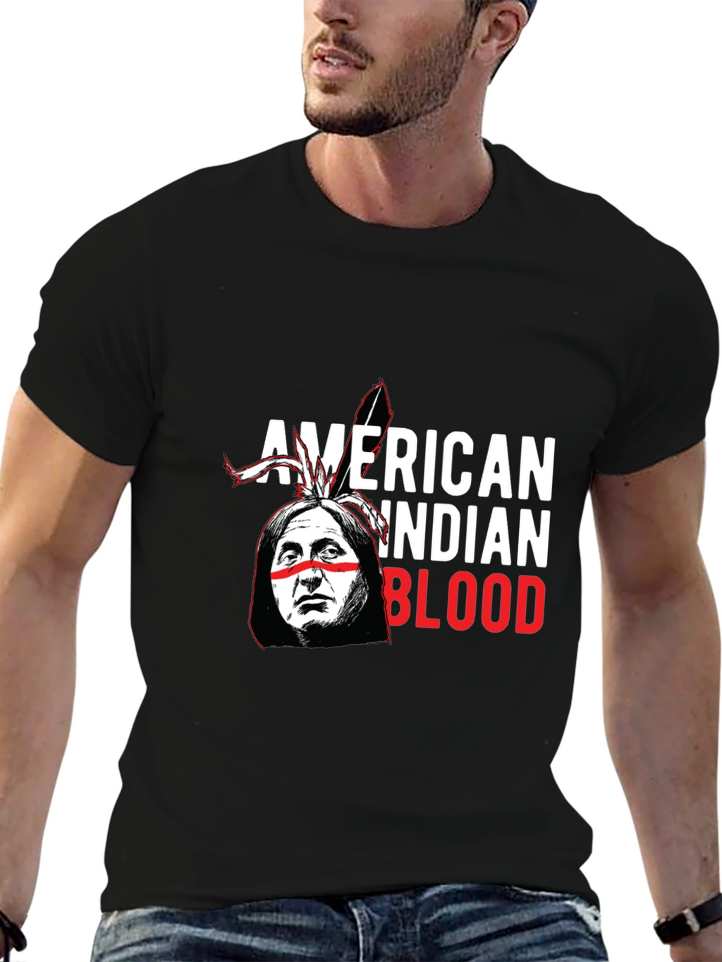 American Indian Blood Graphic T-Shirt