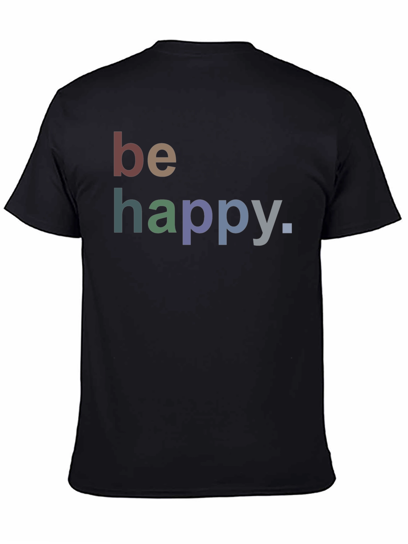 Be Happy Graphic Tee - Stylish & Comfortable Black T-Shirt
