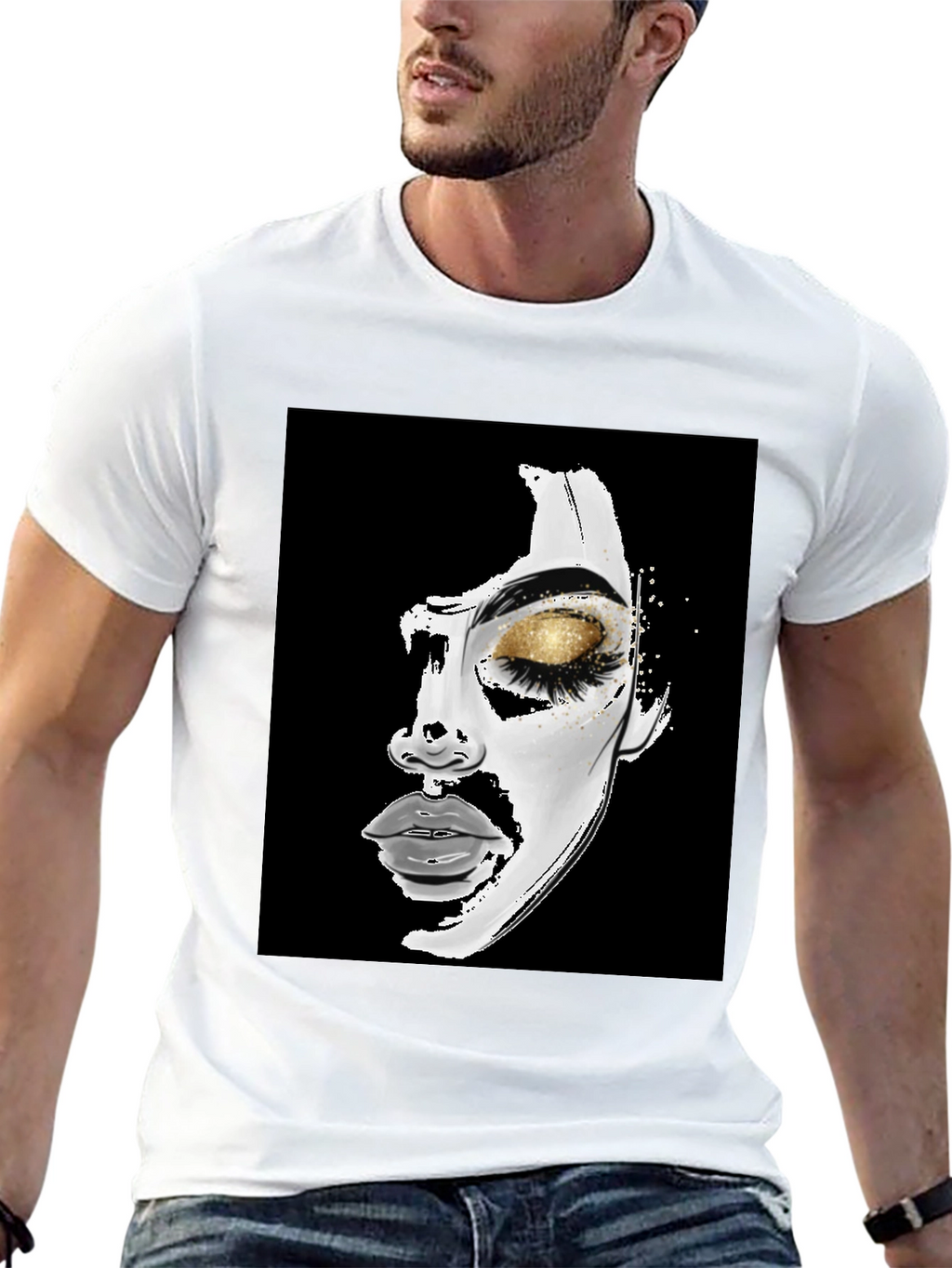 Artistic Womans Face Graphic Tee
