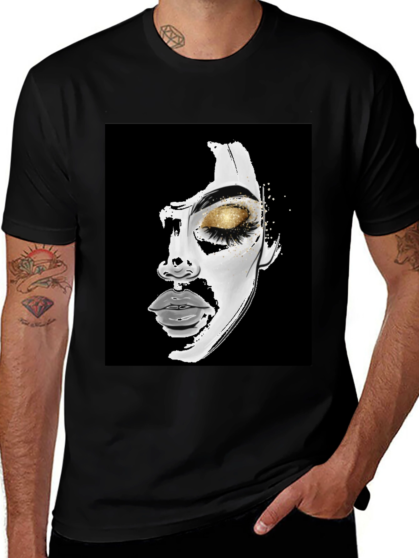 Artistic Womans Face Graphic Tee