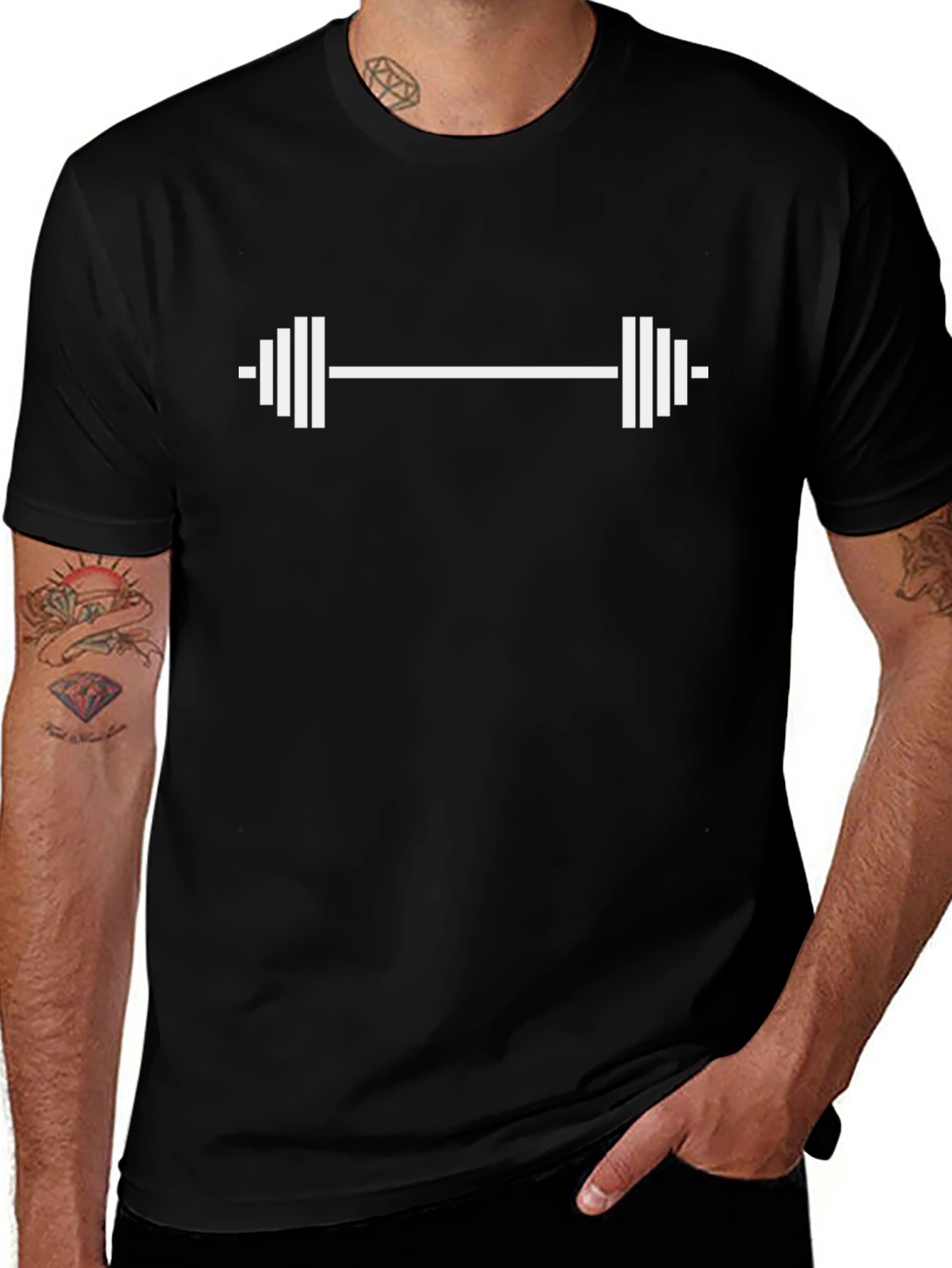 Workout Barbell Graphic T-Shirt - Gym Fitness Apparel