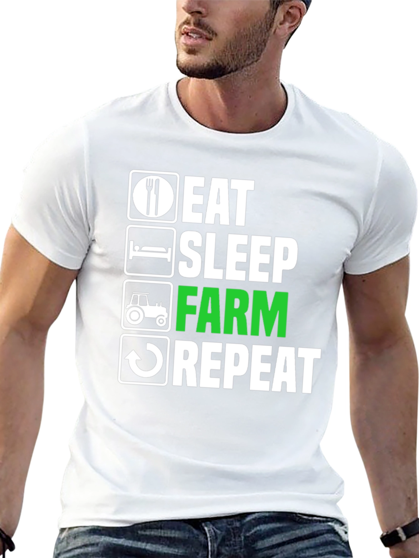Eat Sleep Farm Repeat T-Shirt - Farming Life Tee