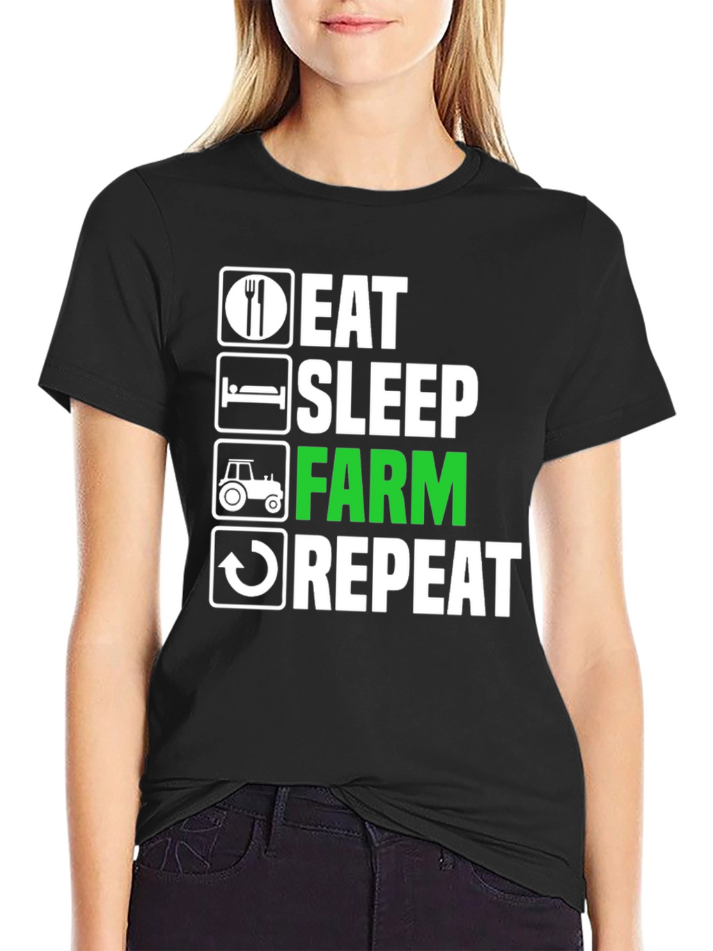 Eat Sleep Farm Repeat T-Shirt - Farming Life Tee