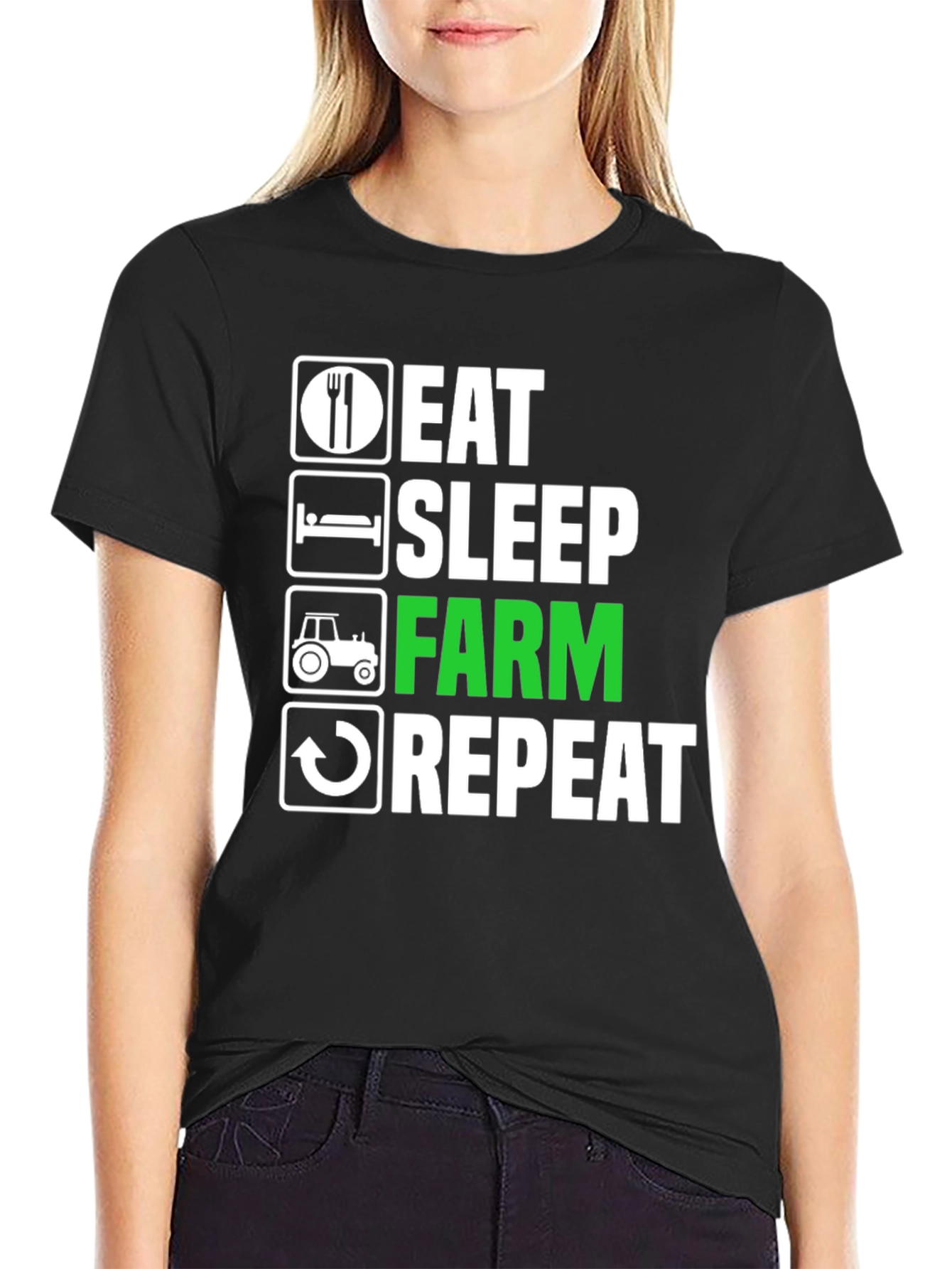 Eat Sleep Farm Repeat T-Shirt - Farming Life Tee