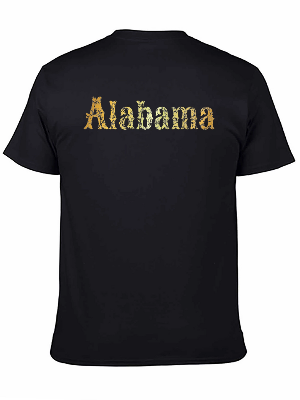 Alabama State T-Shirt - Distressed Gold Design