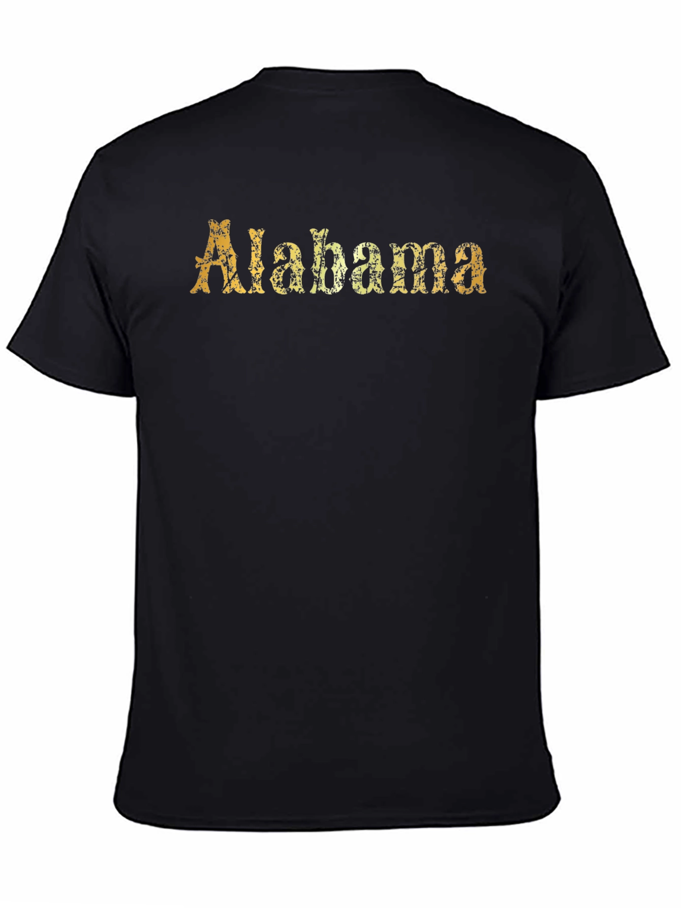 Alabama State T-Shirt - Distressed Gold Design