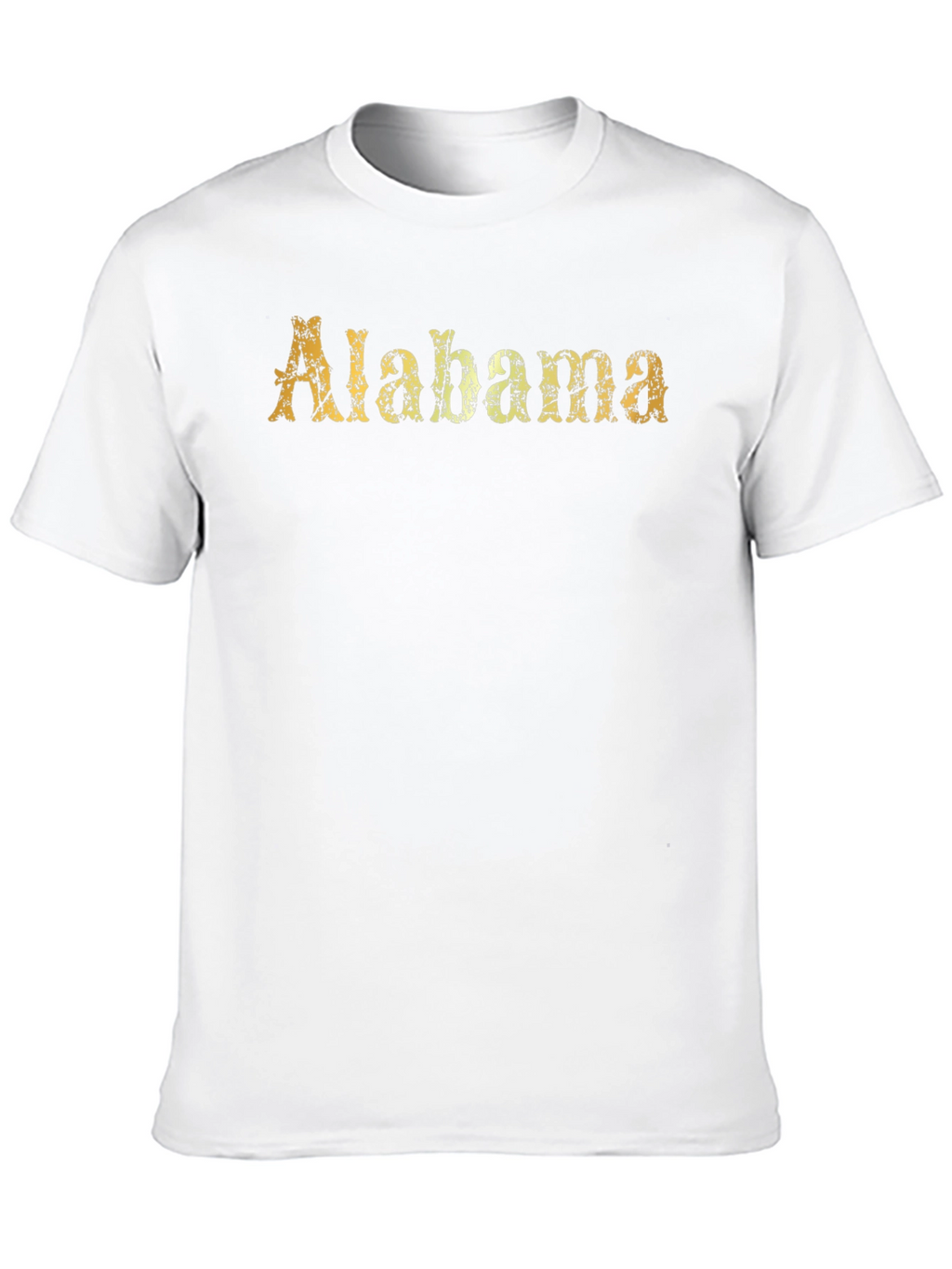 Alabama State T-Shirt - Distressed Gold Design