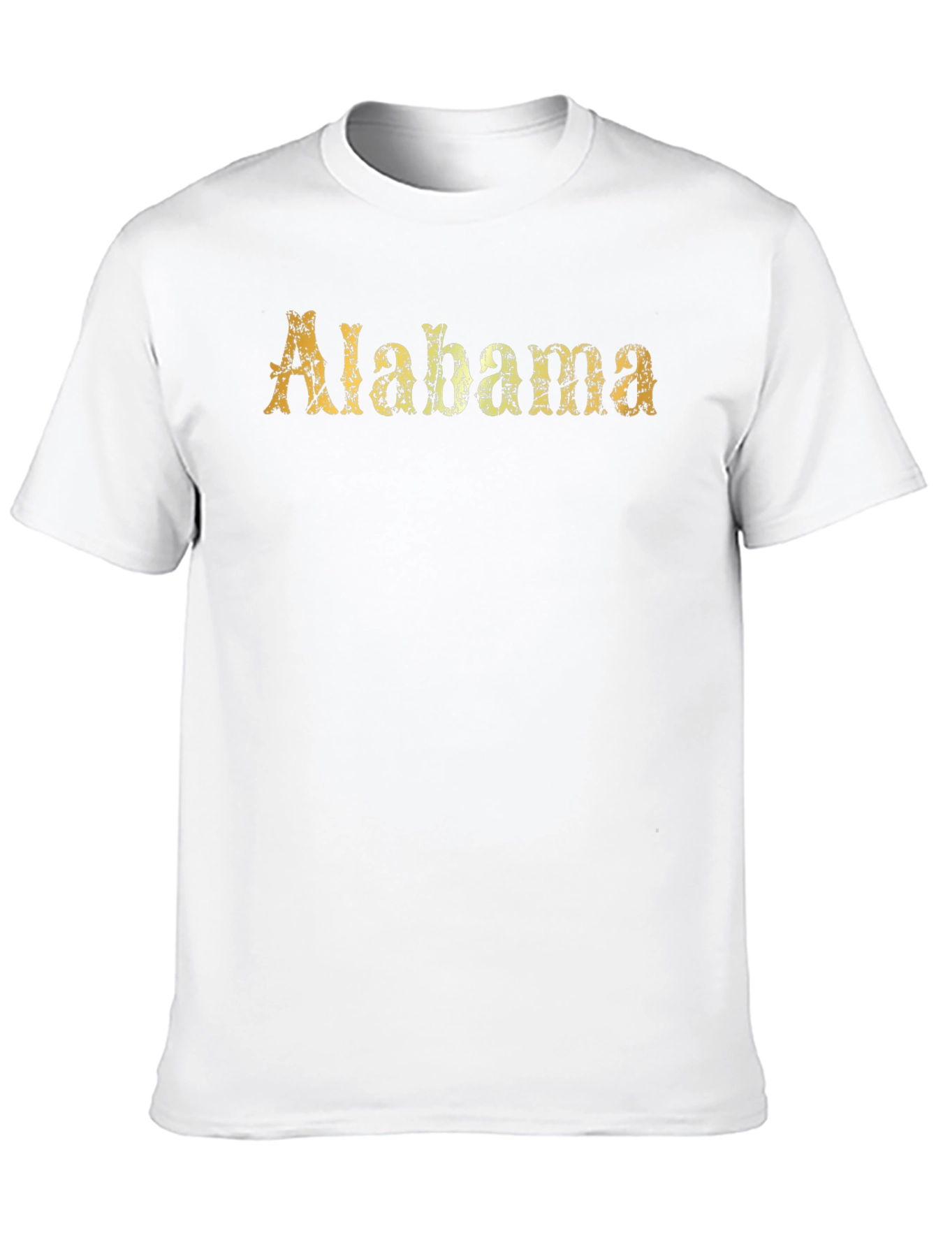 Alabama State T-Shirt - Distressed Gold Design
